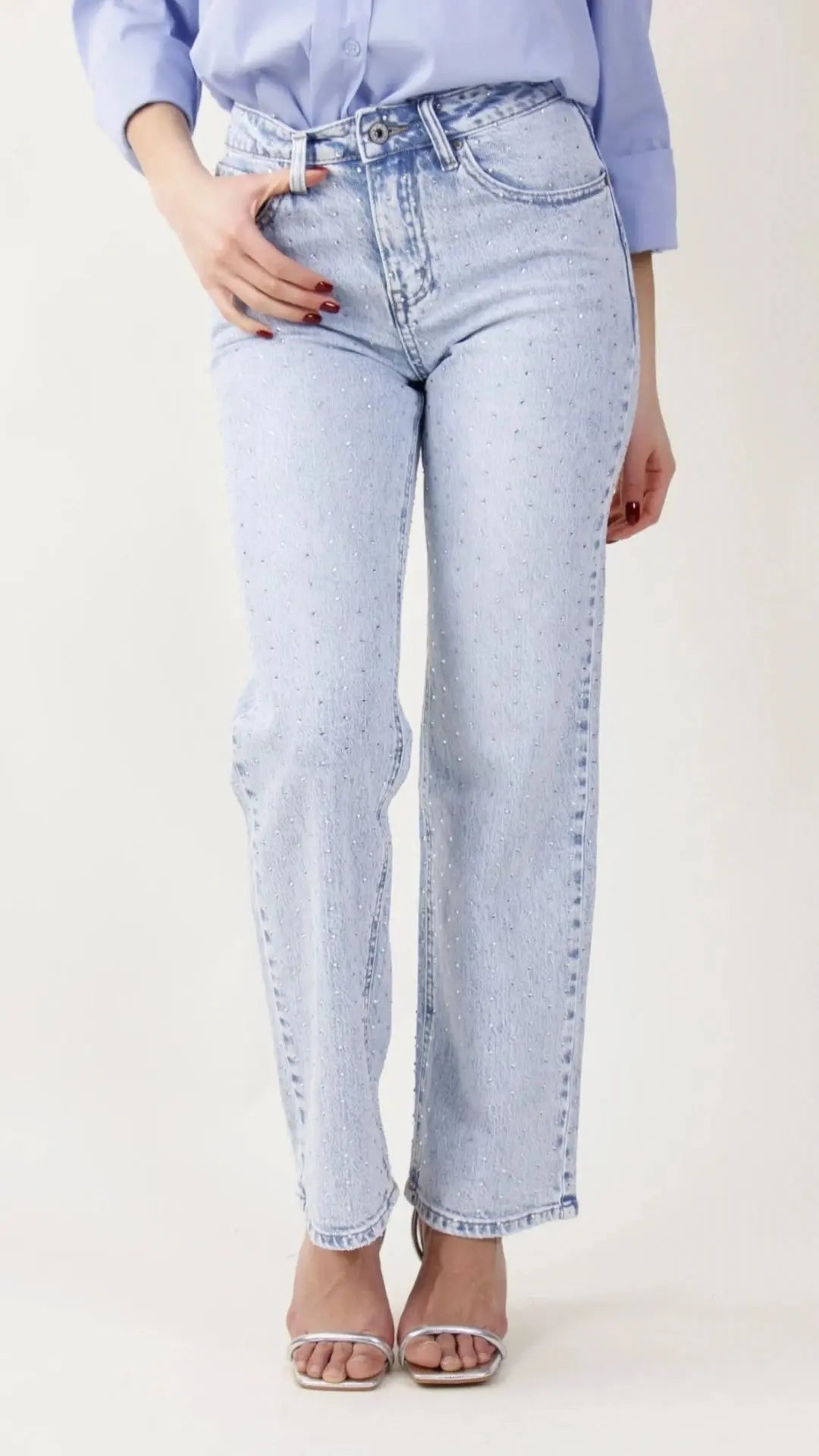 Jeans Vita Alta Donna Vanchi