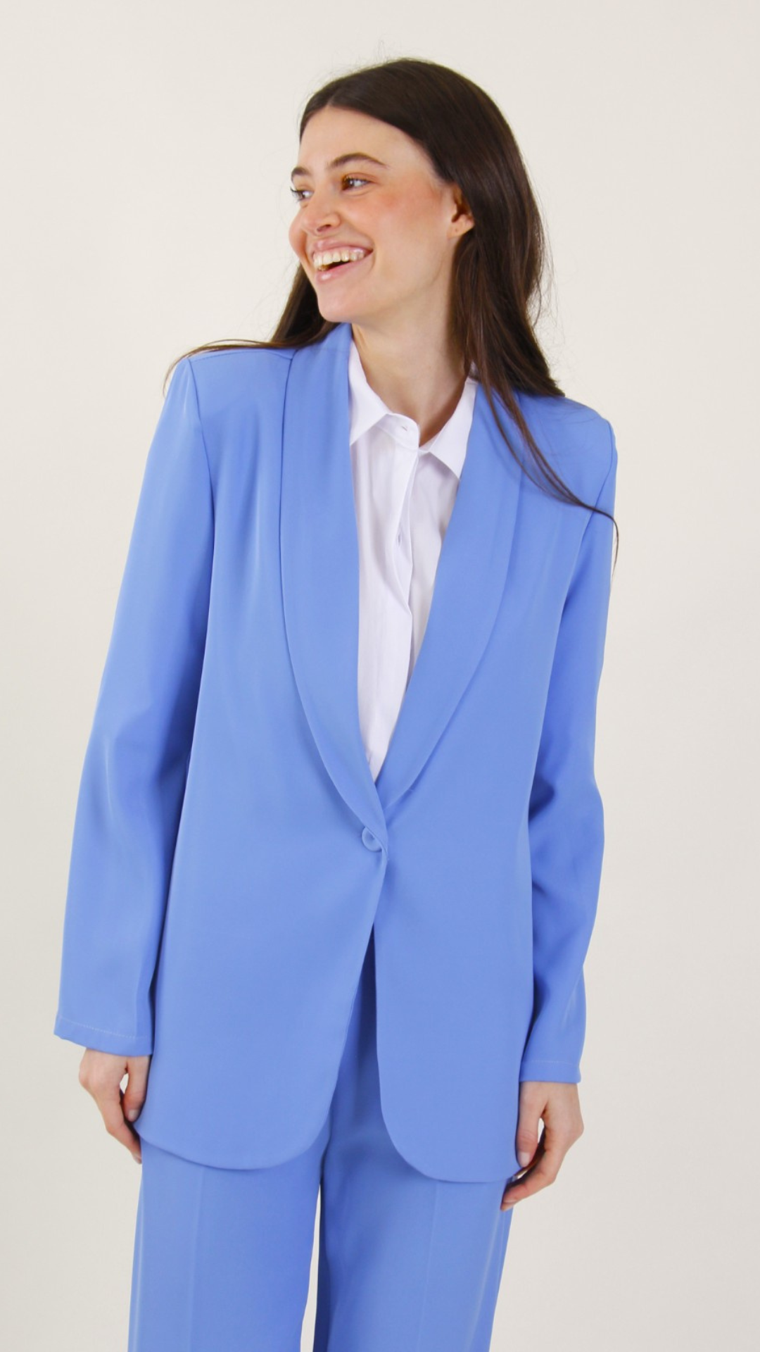 Blazer monopetto in tessuto fluido