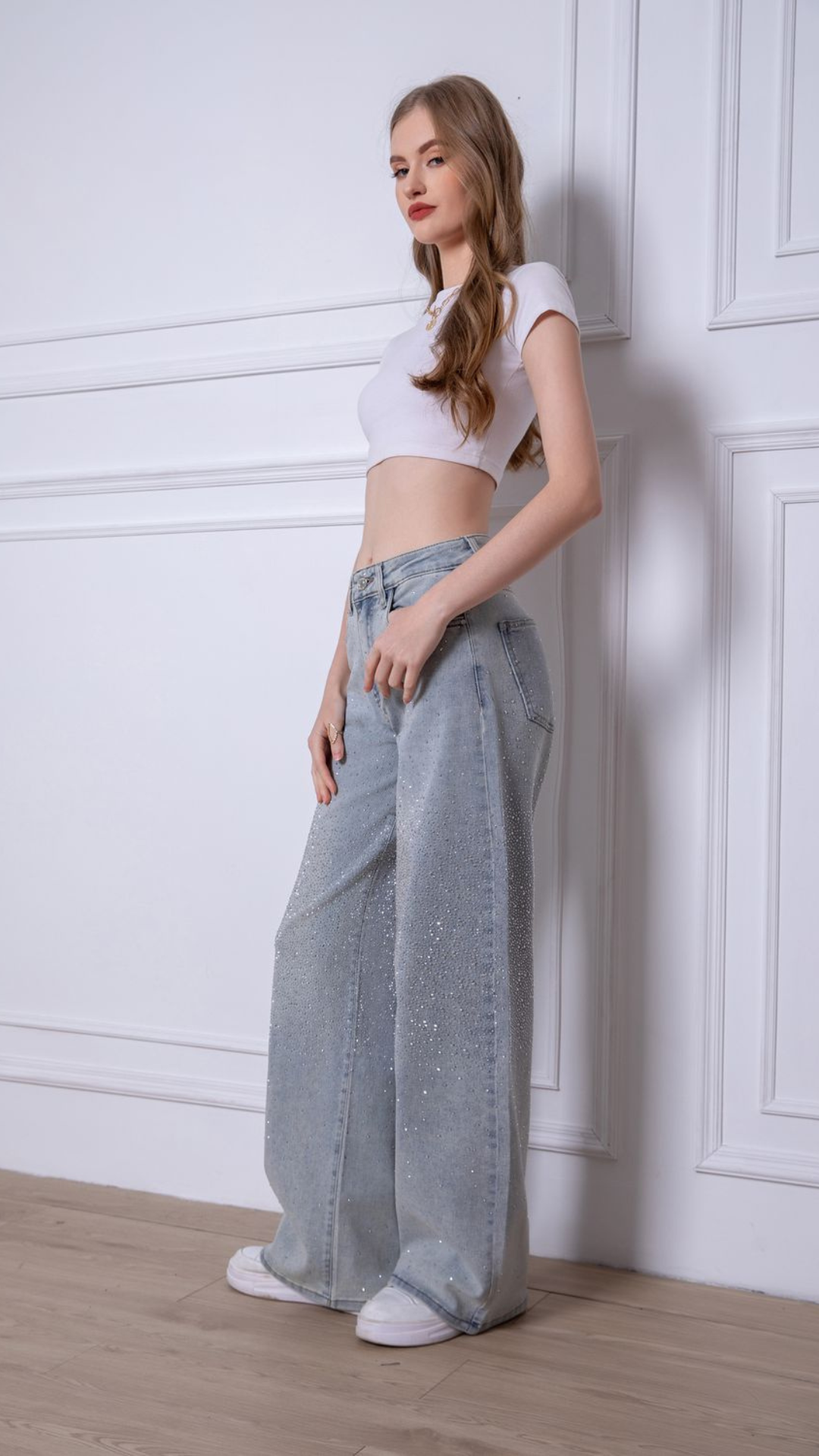 Jeans grigi effetto giletterato