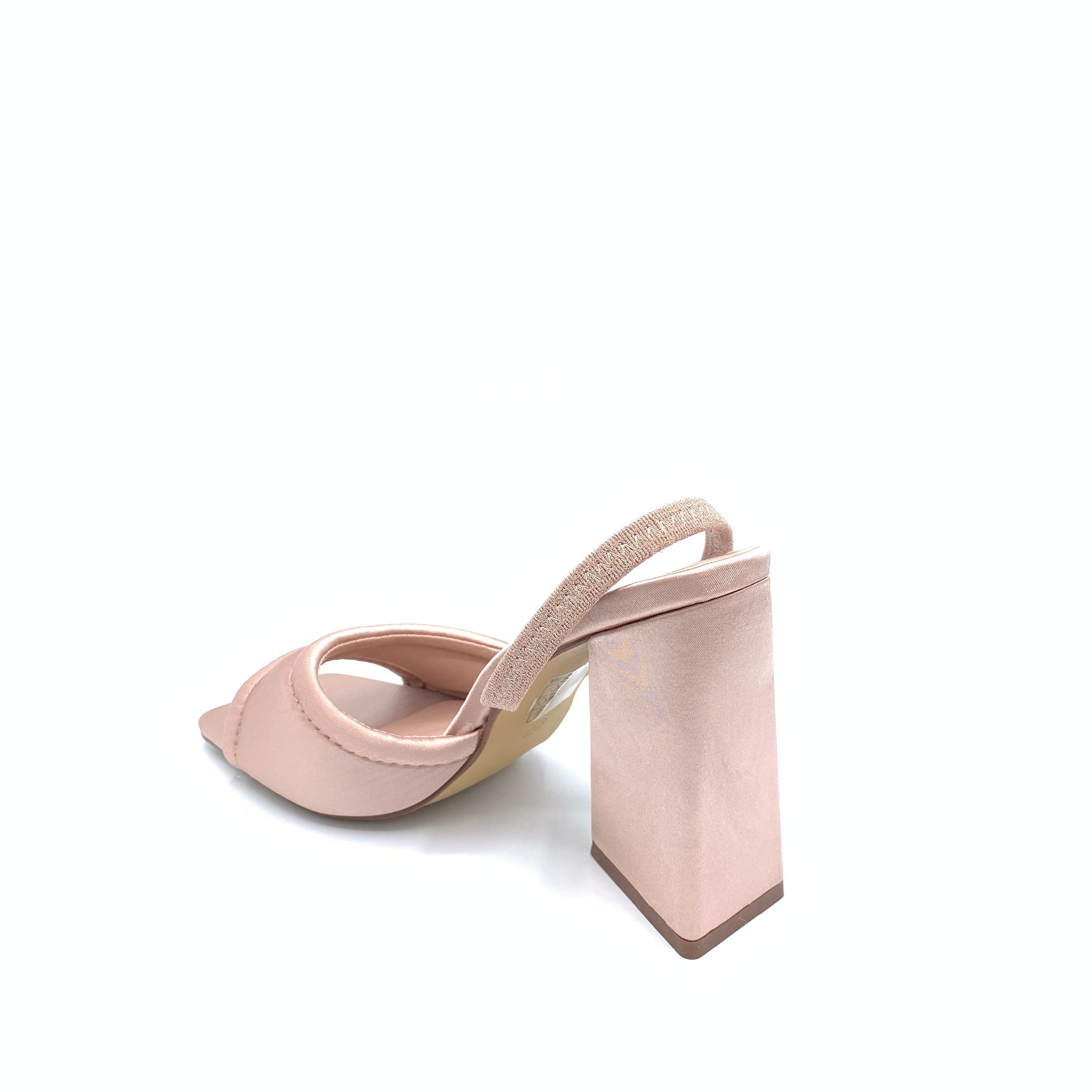 Sandali champagne con tacco largo e cinturino posteriore Vanchi