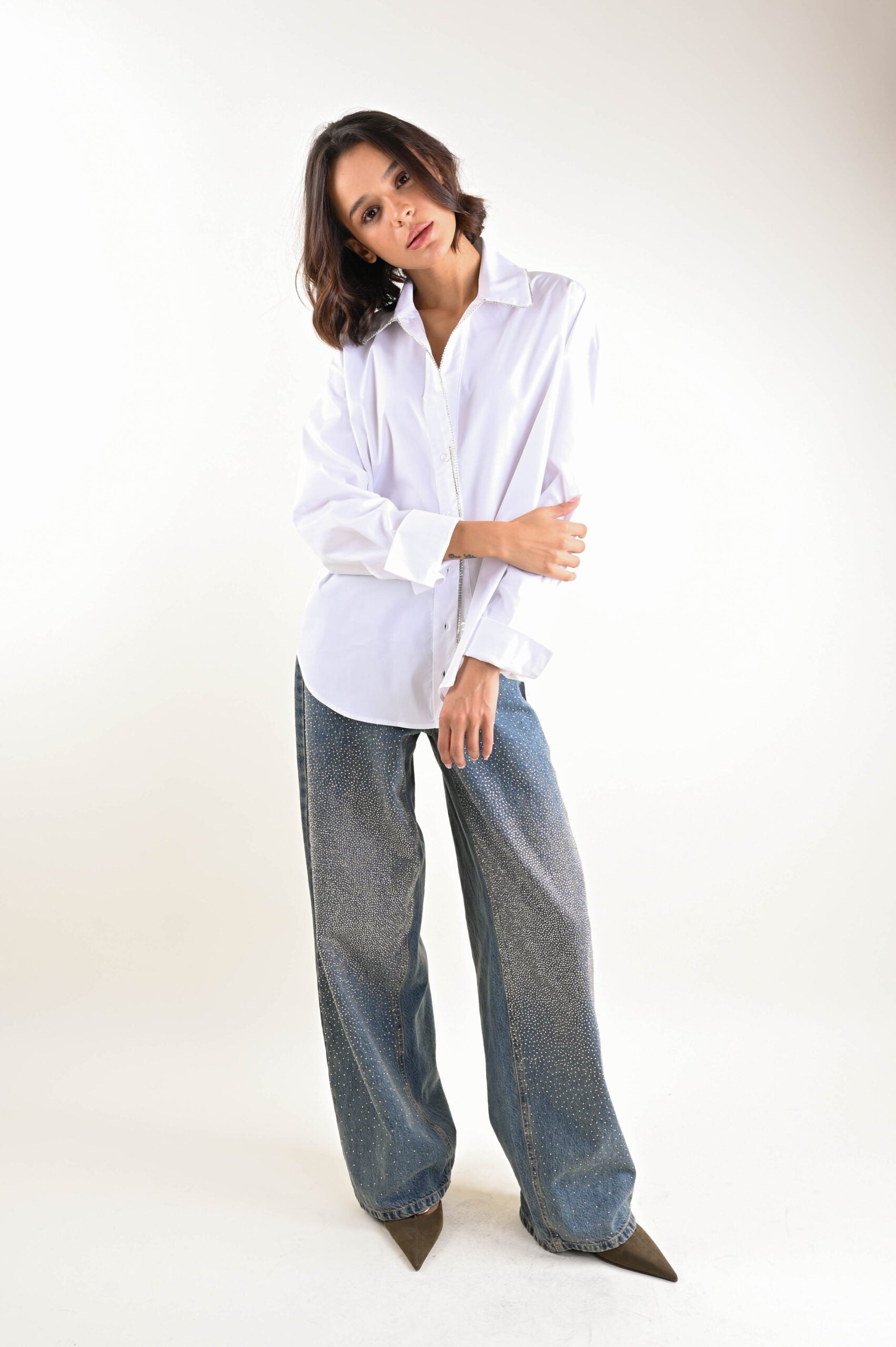 Camicia con dettaglio di strass Vanchi