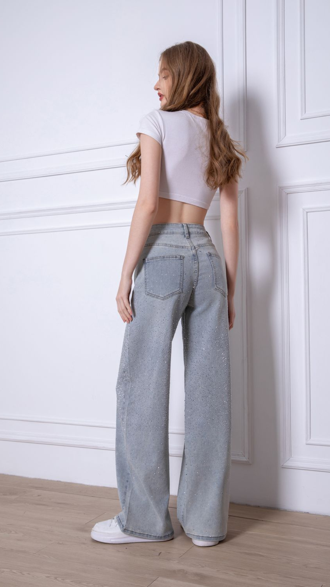Jeans grigi effetto giletterato