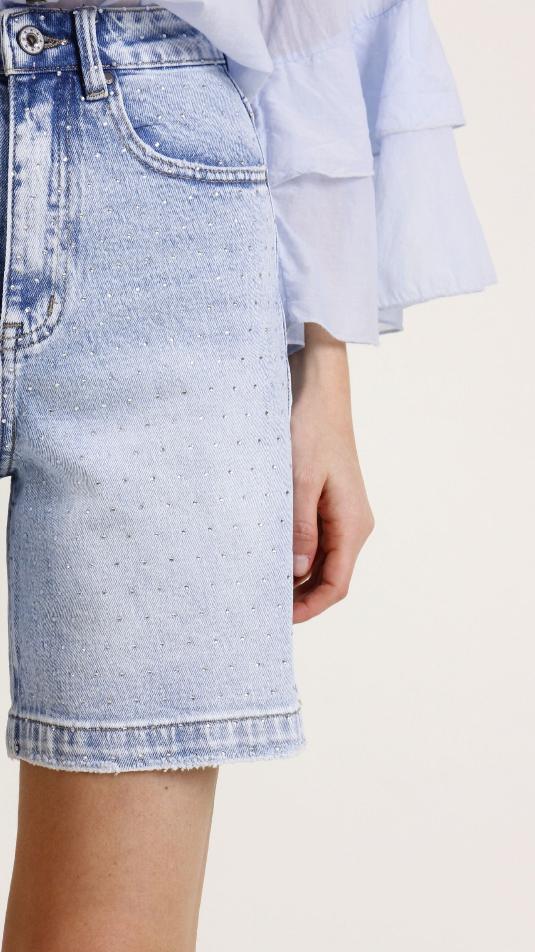 Short di jeans - Bermuda jort con strass Vanchi