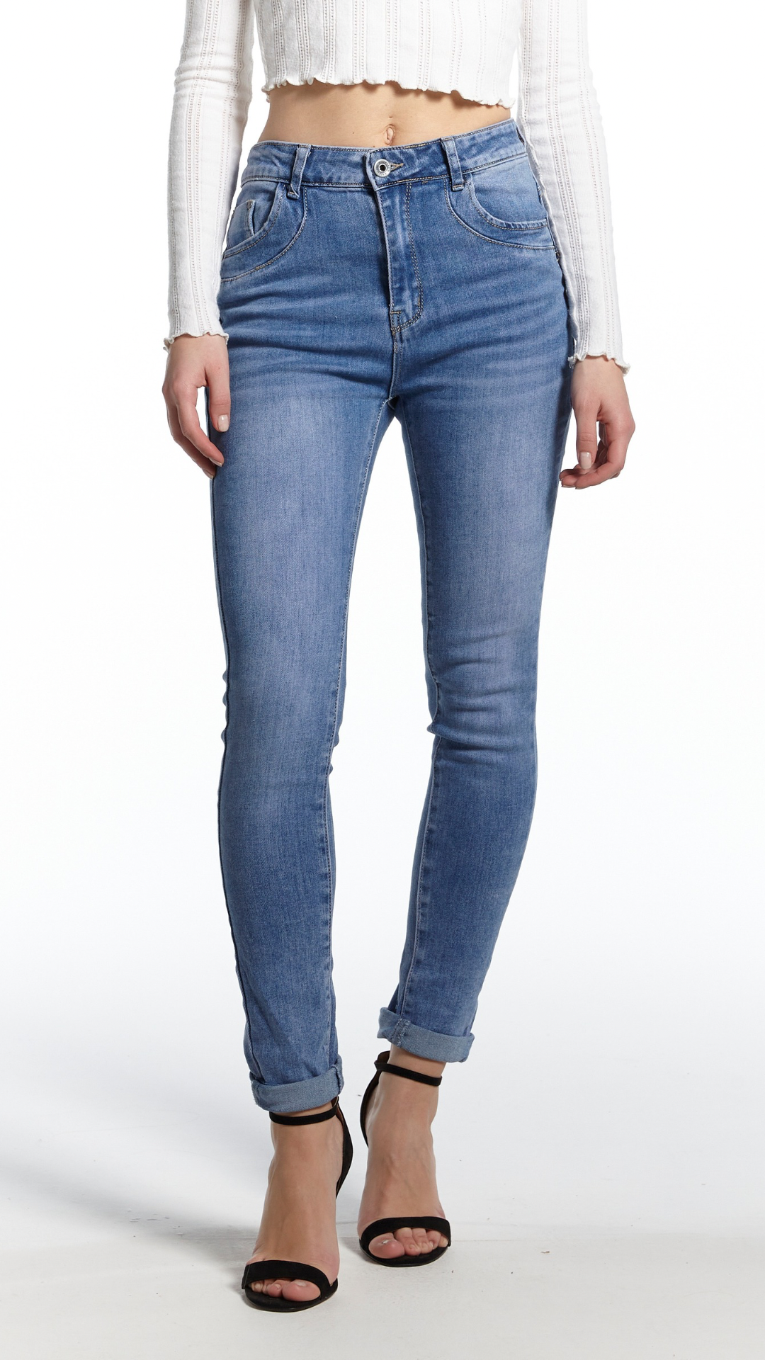Jeans skinny a vita alta