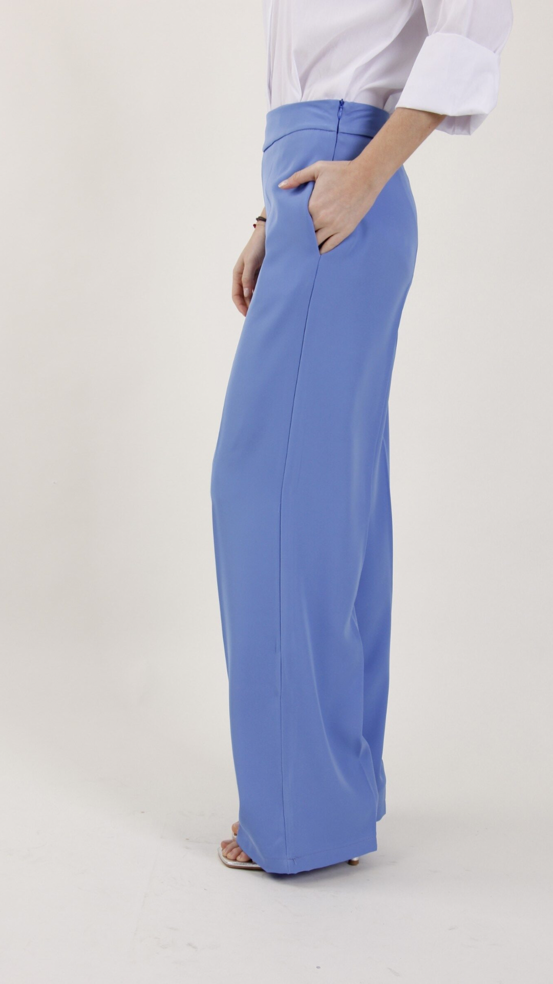 Pantalone a palazzo in tessuto fluido