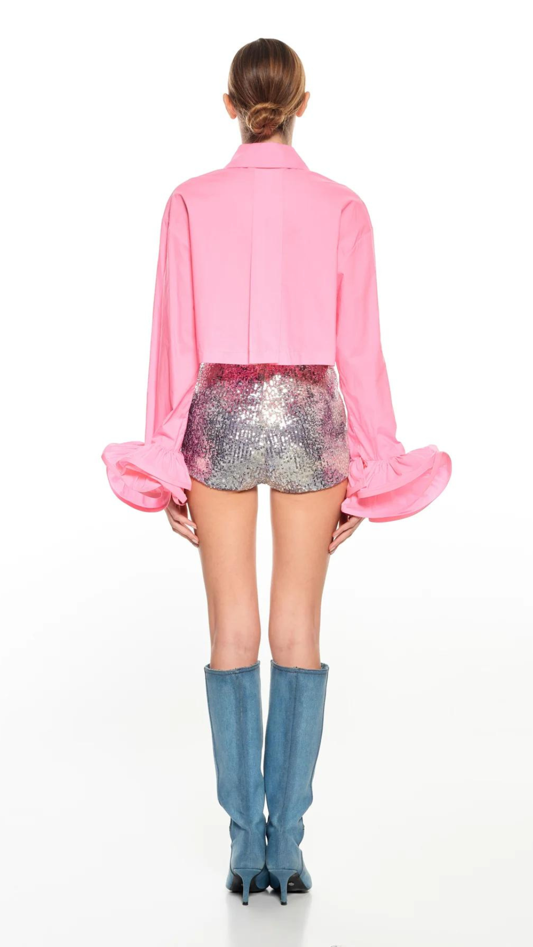 Camicia corta con volant