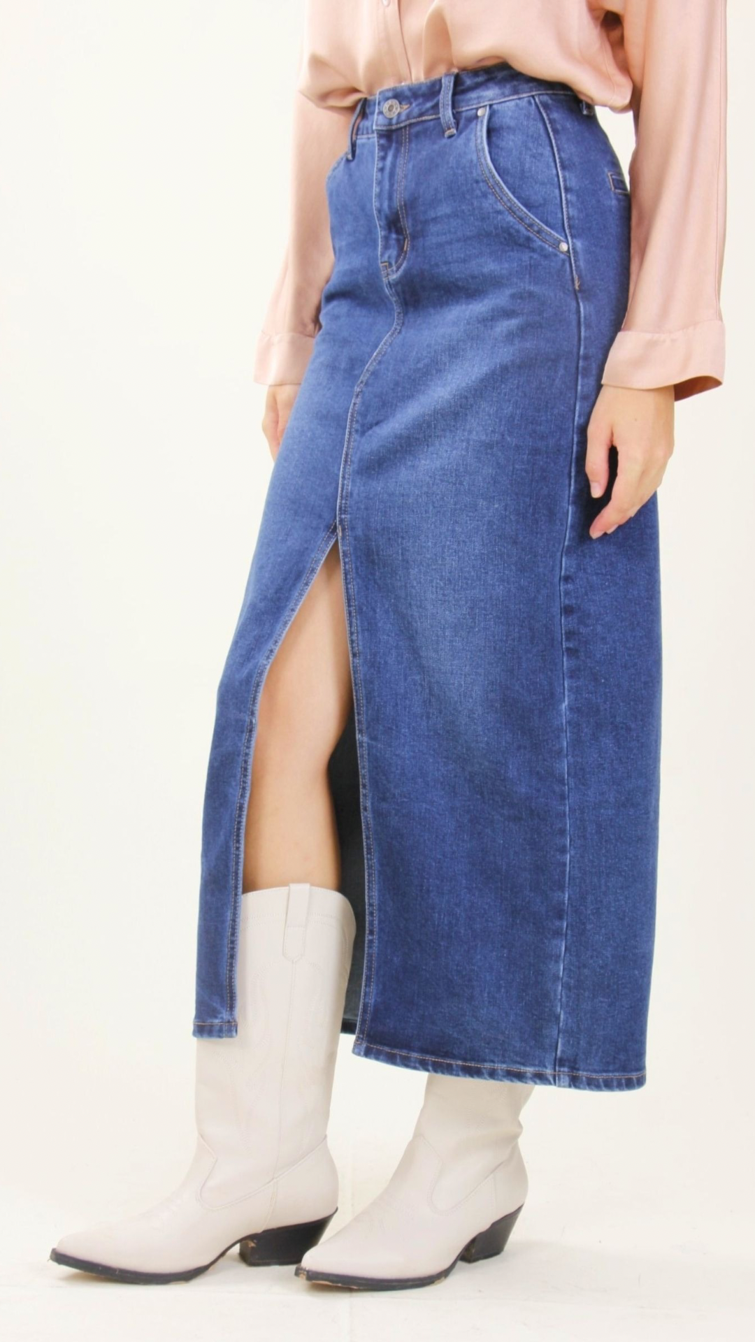 Gonna di jeans con spacco