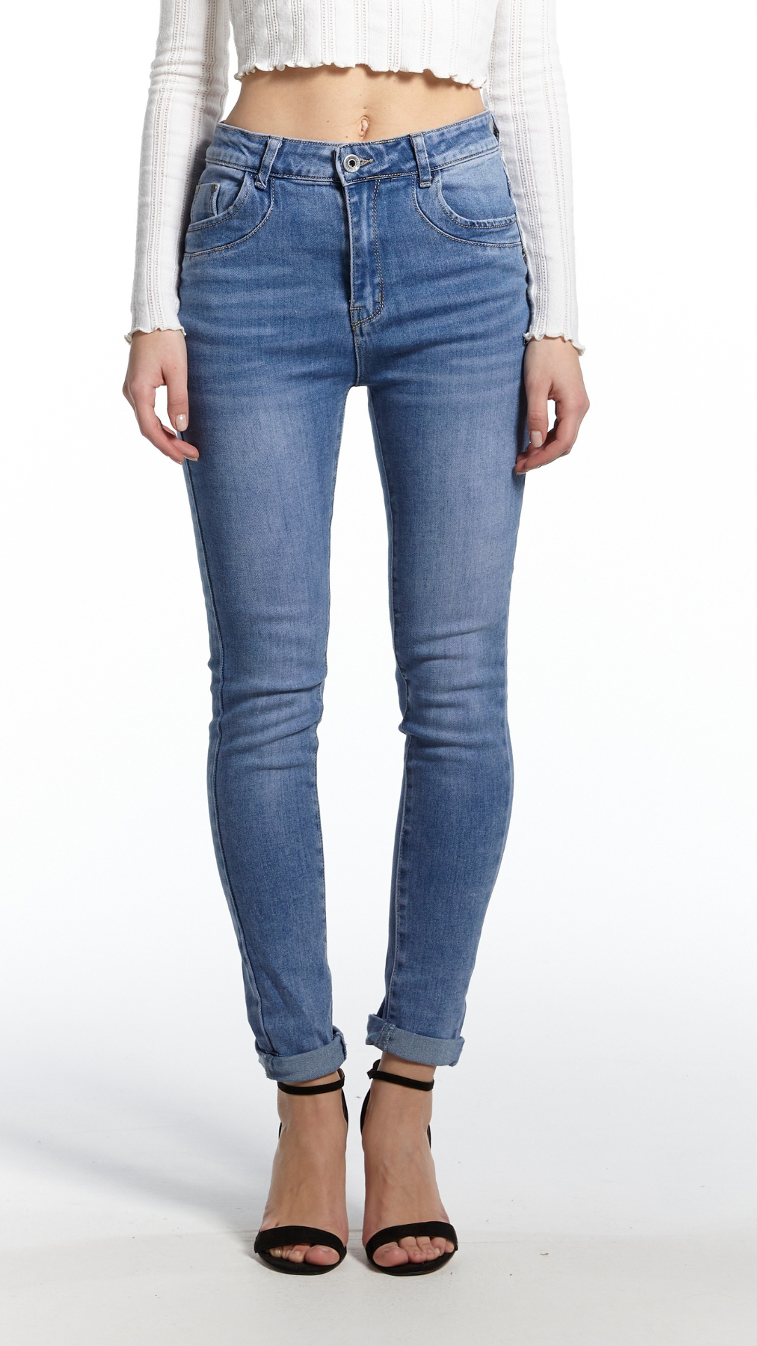 Jeans skinny a vita alta