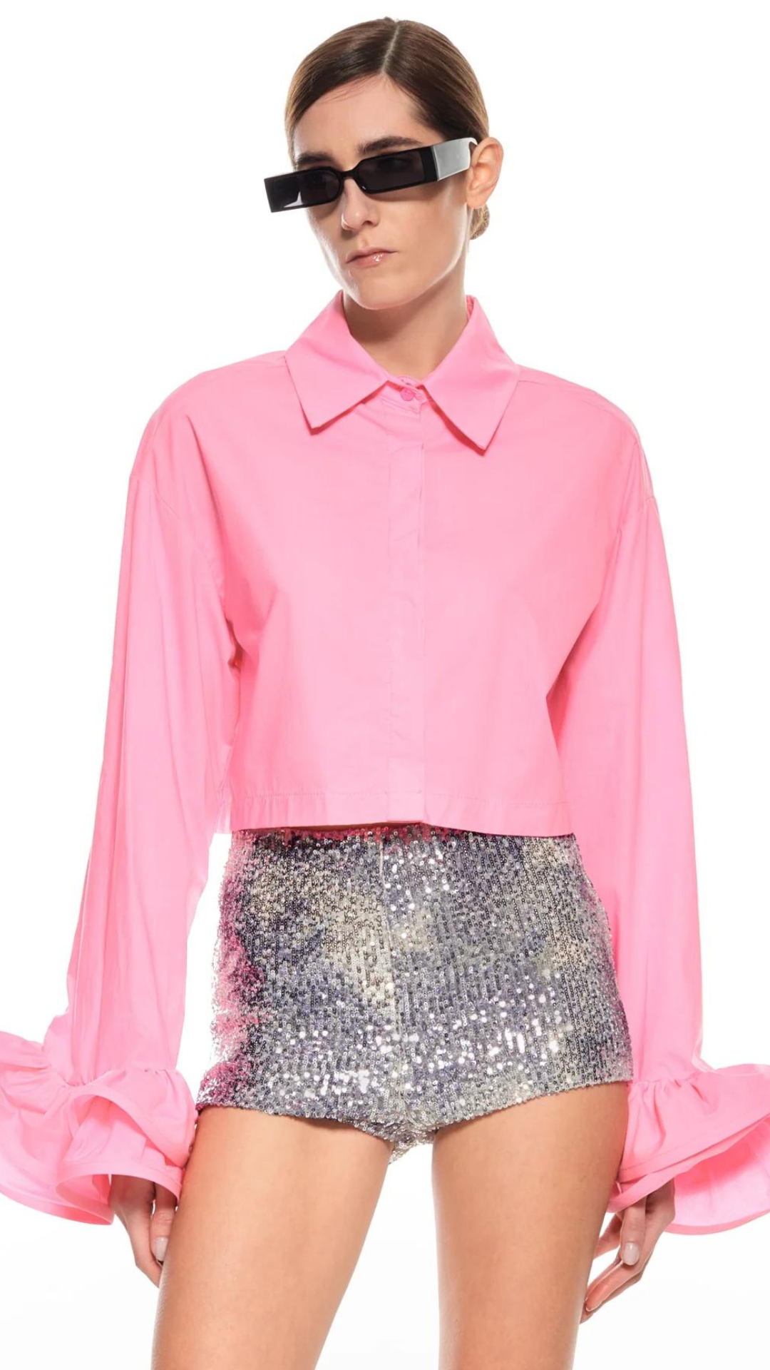 Camicia corta con volant