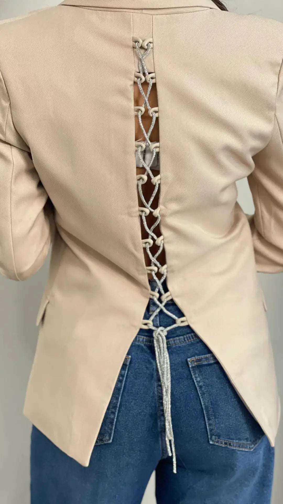 Blazer con intreccio di strass Vanchi