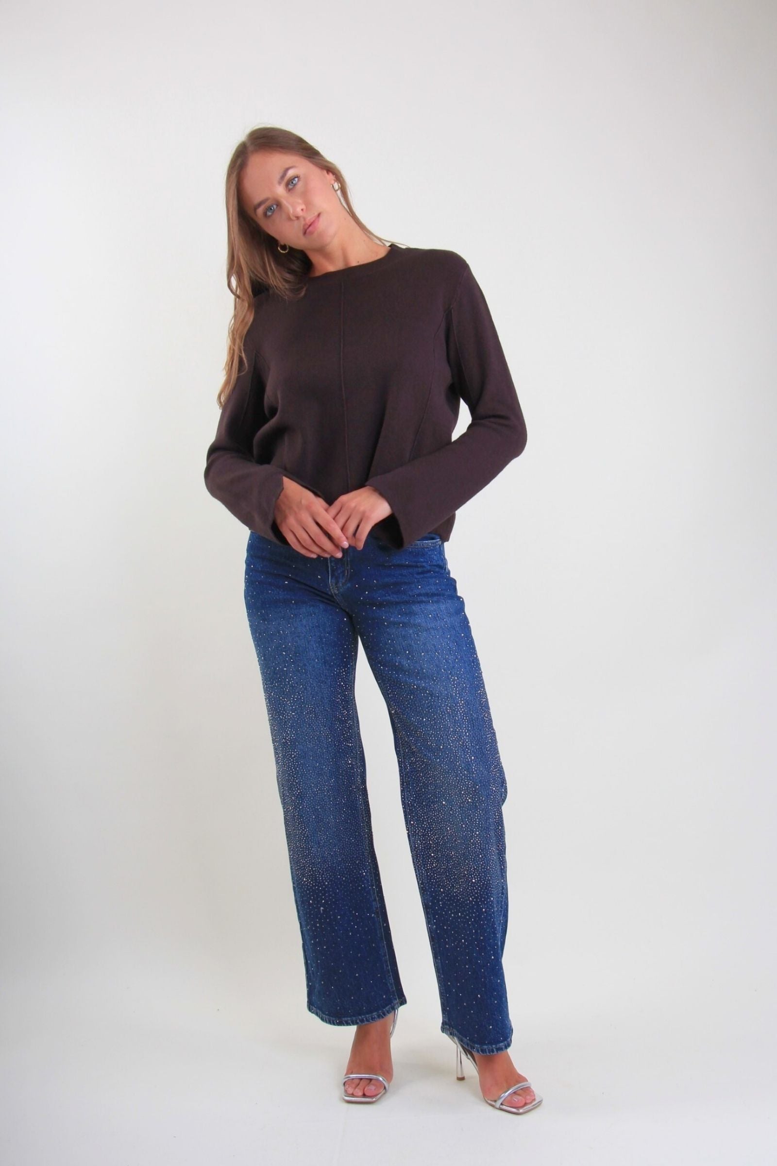 Jeans con strass all-over Vanchi