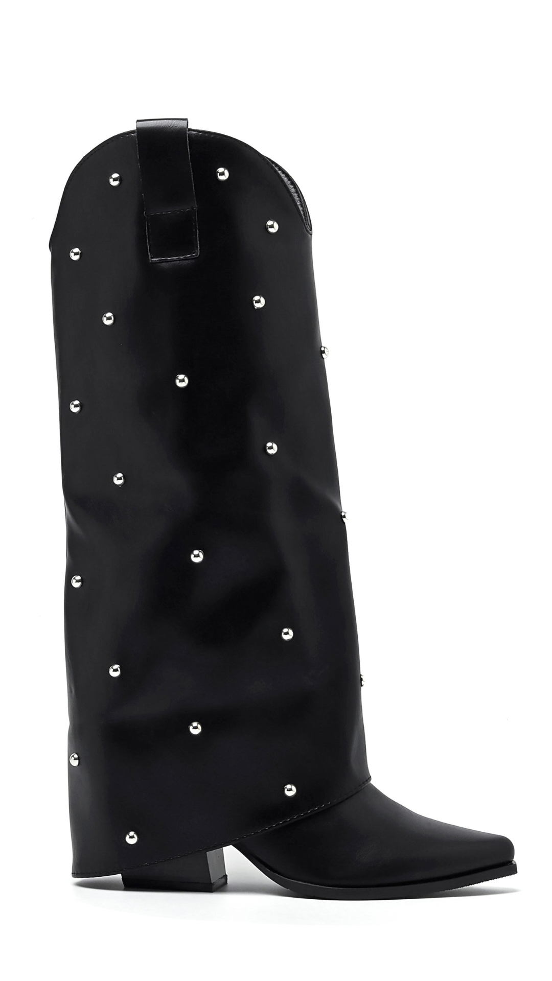 Stivali a punta con risvolto e borchie Vanchi