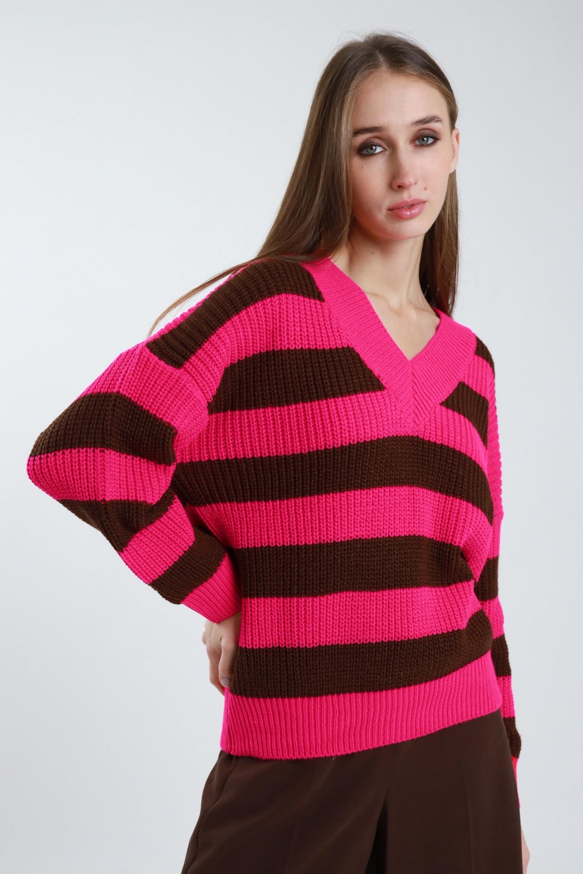 Maglione oversize a righe Vanchi