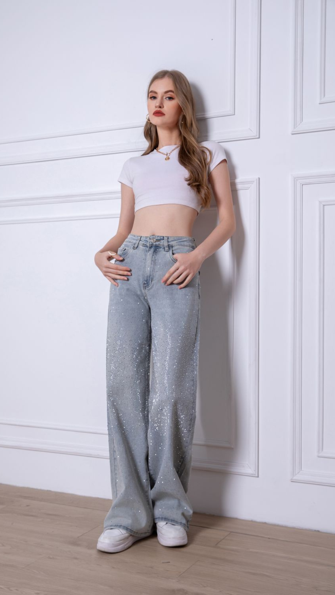 Jeans grigi effetto giletterato