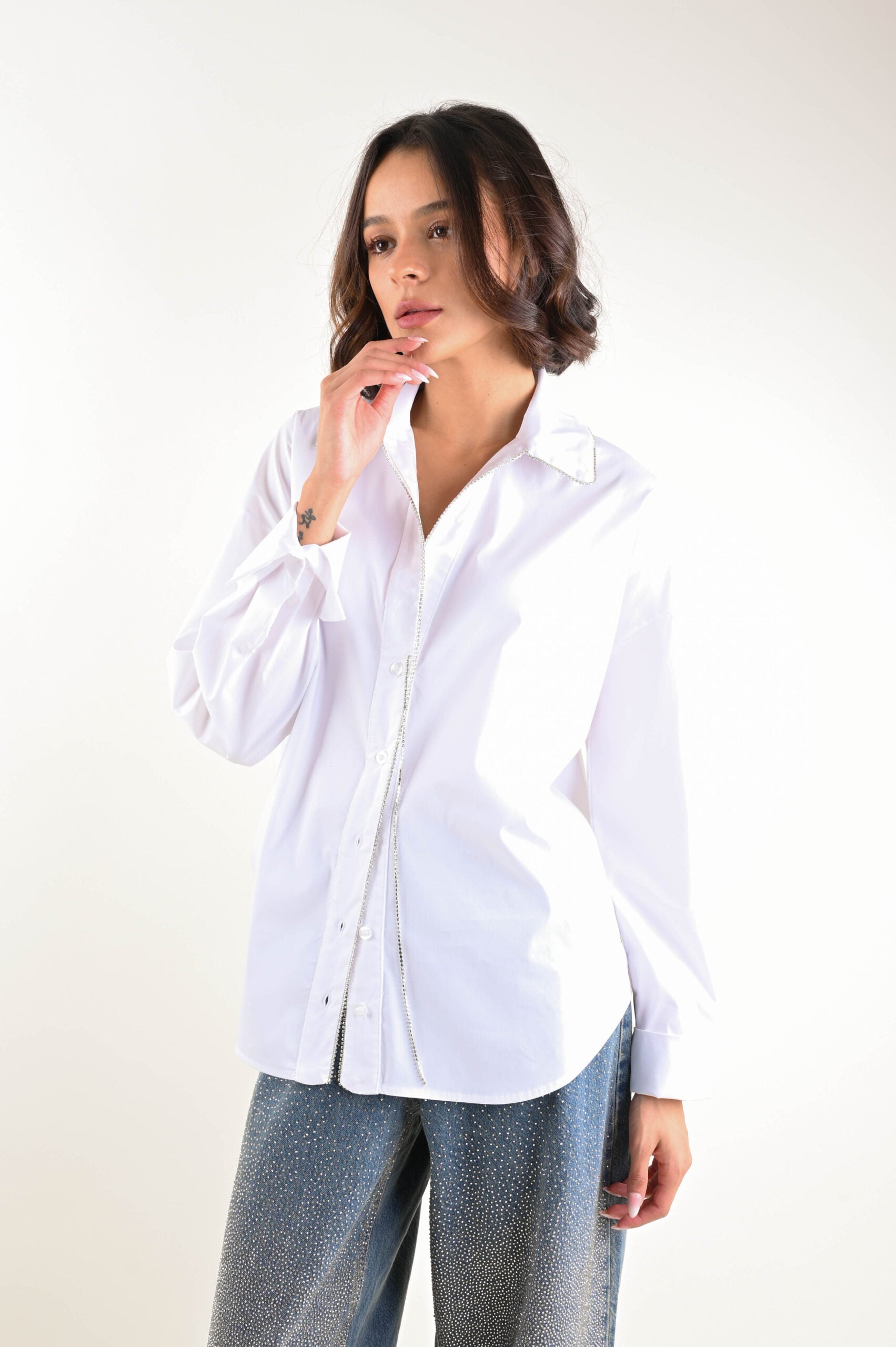 Camicia con dettaglio di strass Vanchi