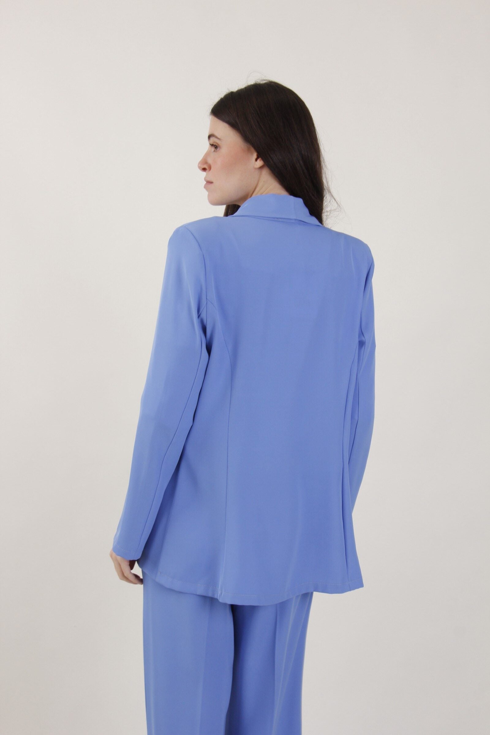 Blazer monopetto in tessuto fluido