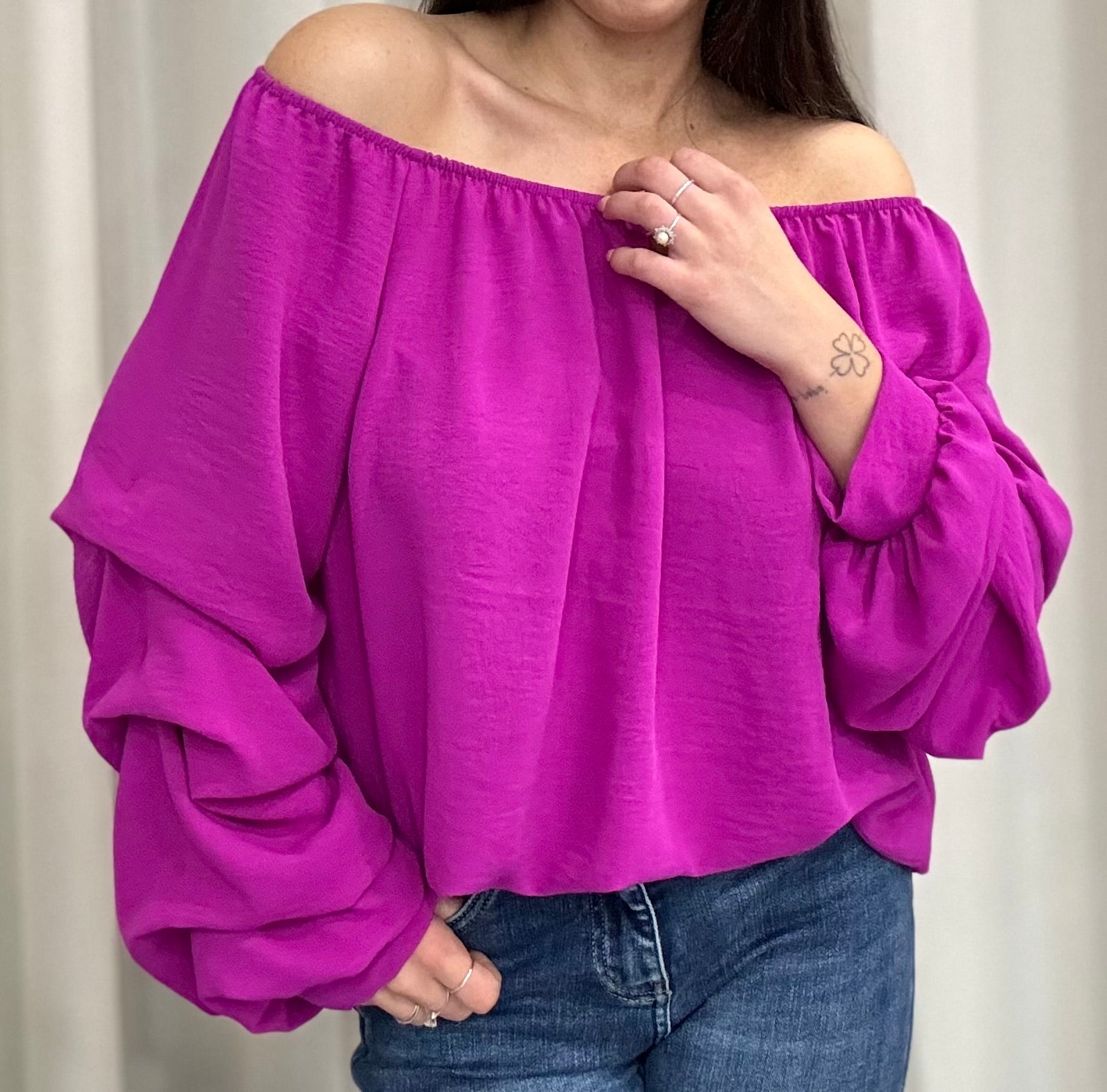 Maglia con maniche arricciate Vanchi