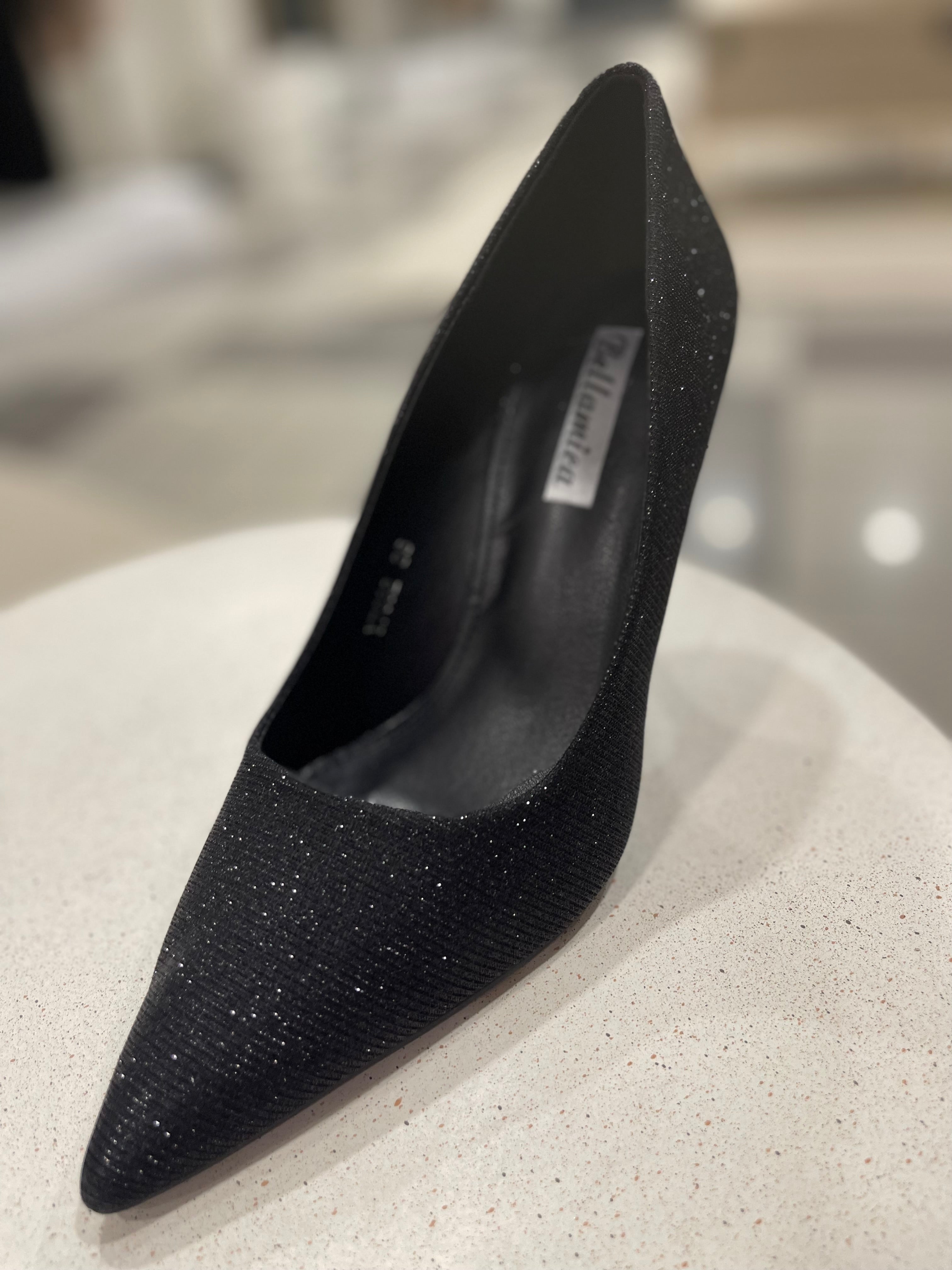 Décolleté nero con brillantini Vanchi