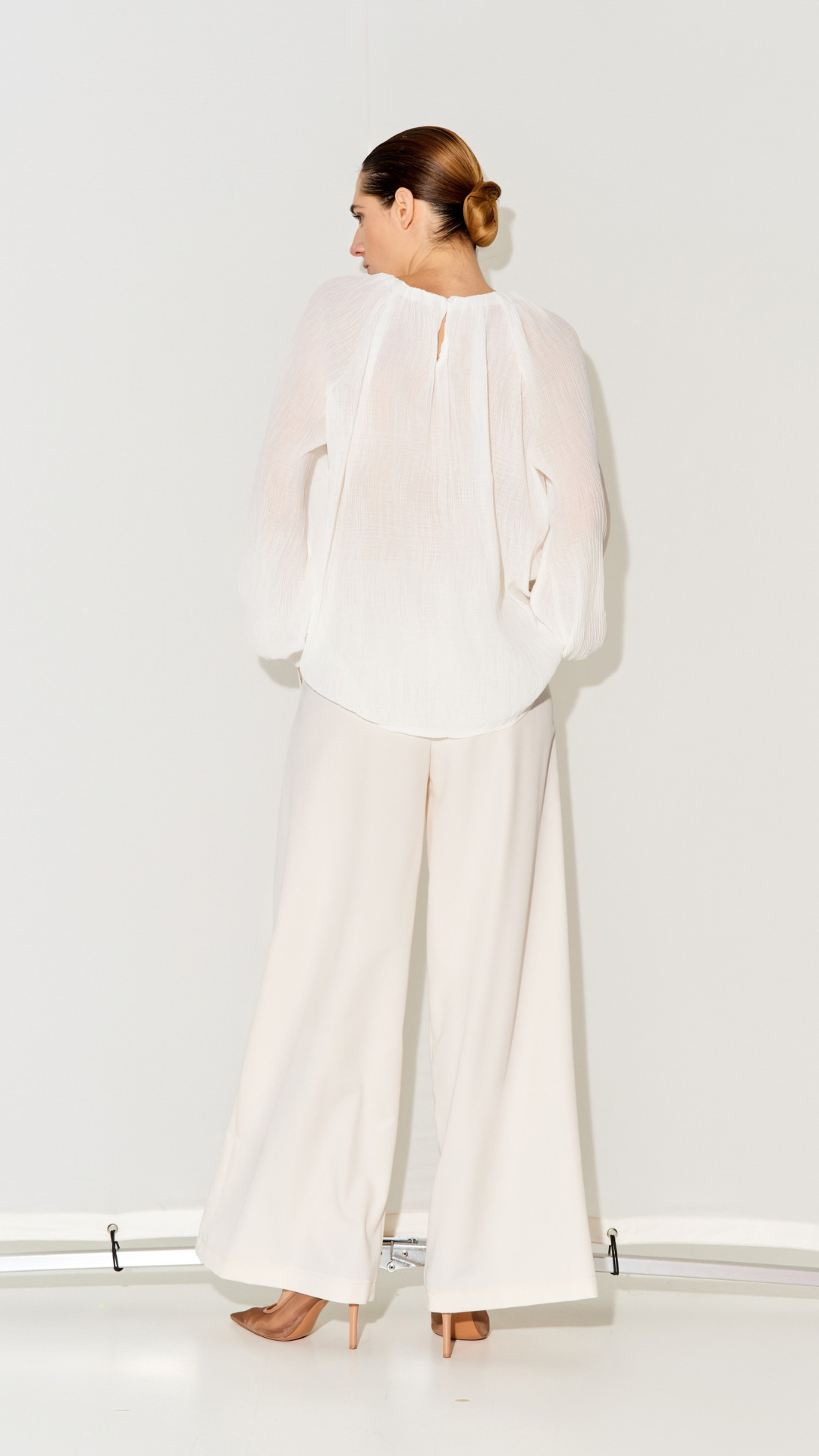 Blusa con scollo rotondo
