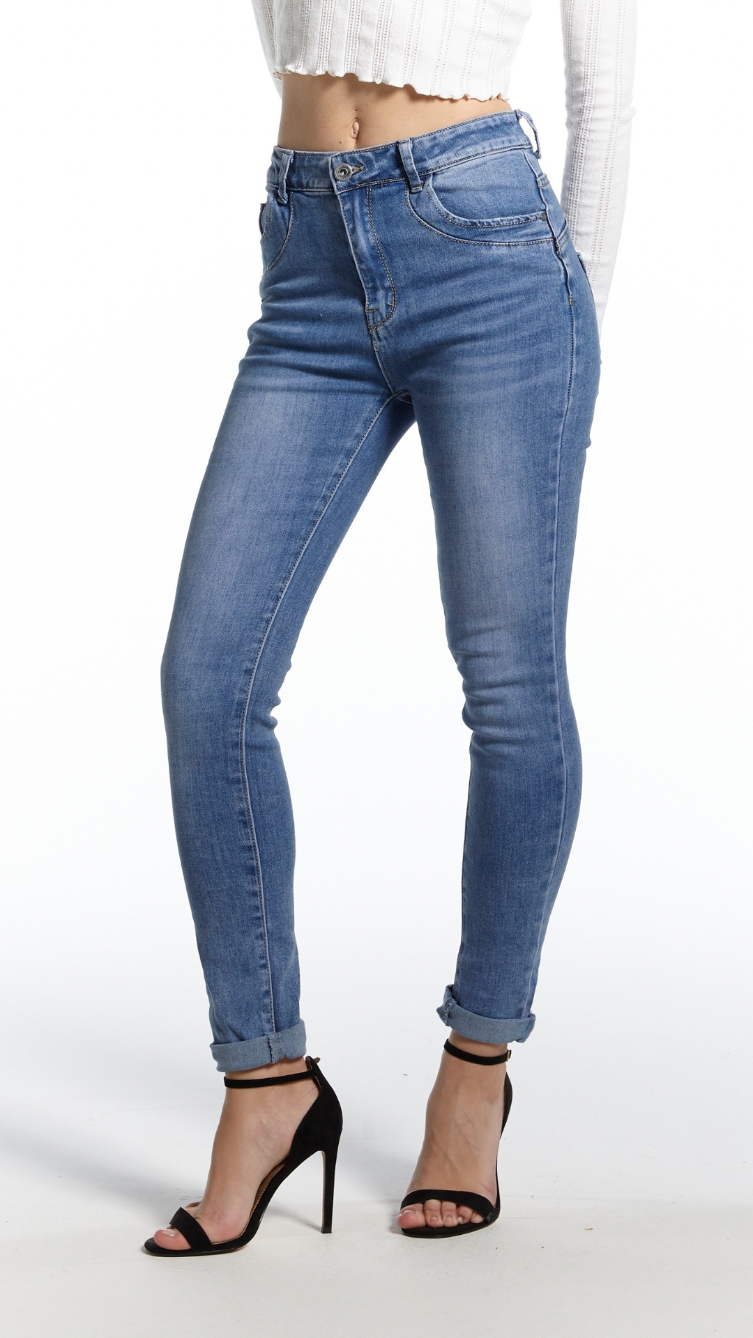 Jeans skinny a vita alta
