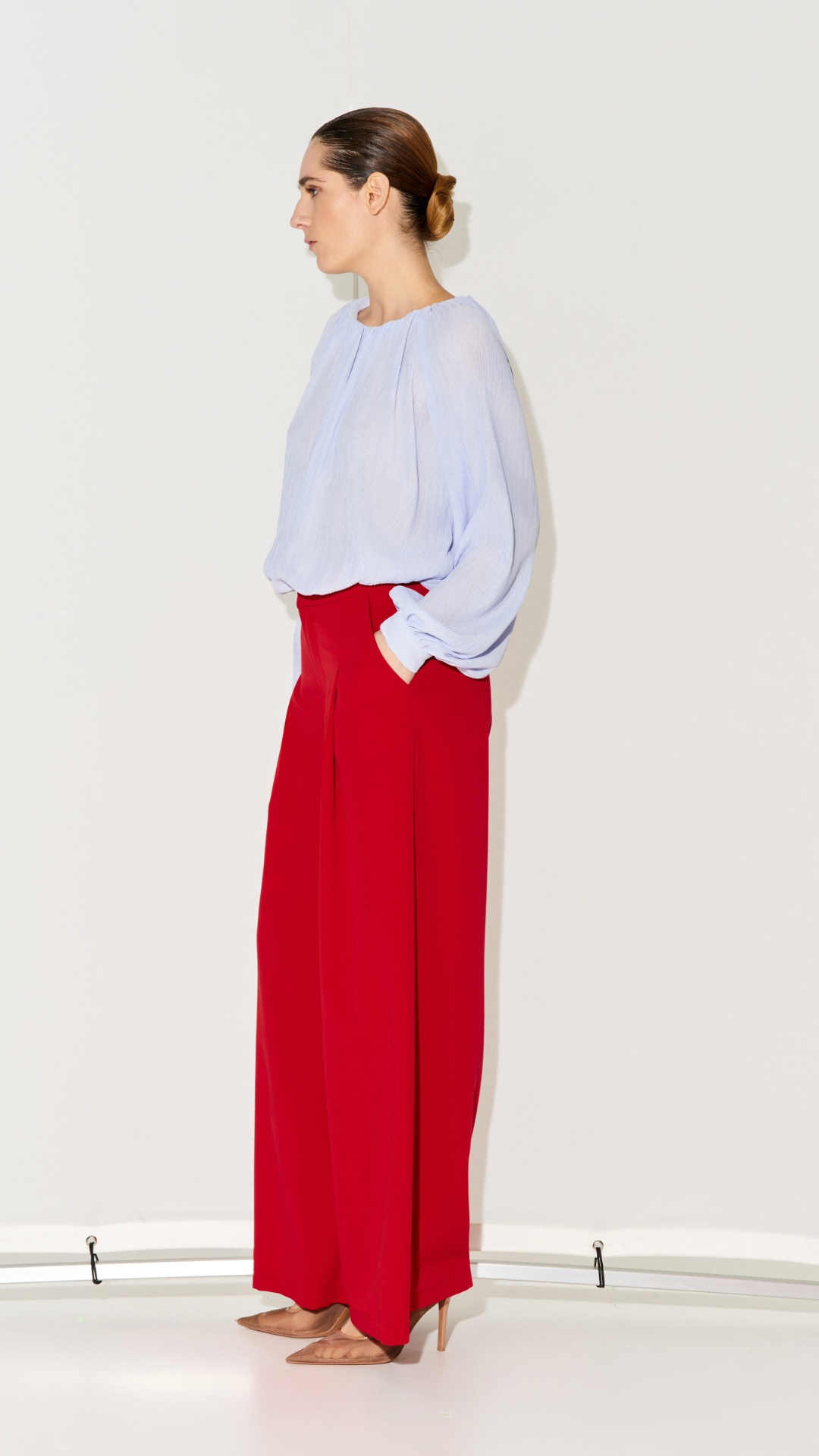 Blusa con scollo rotondo