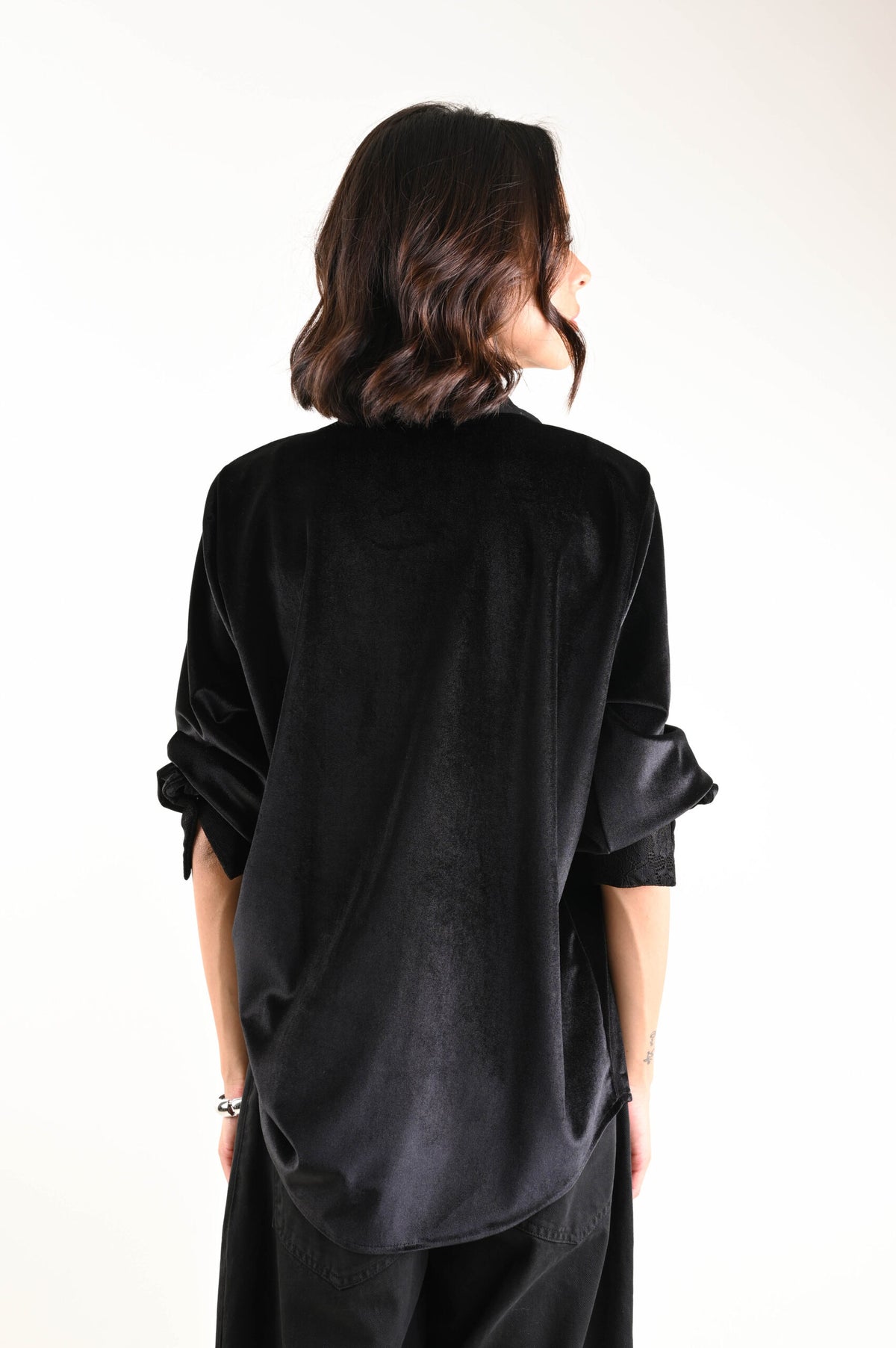 Camicia in velluto nera
