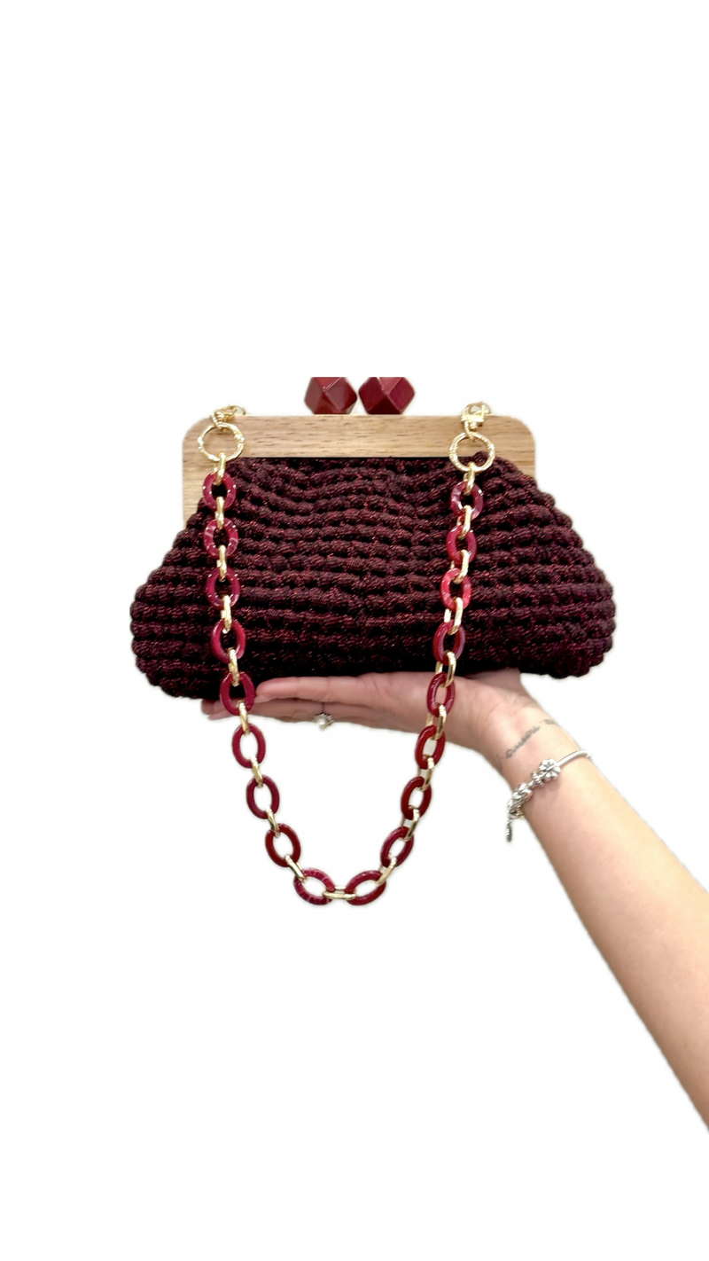 Clutch bag in lurex Ruby Glow Vanchi