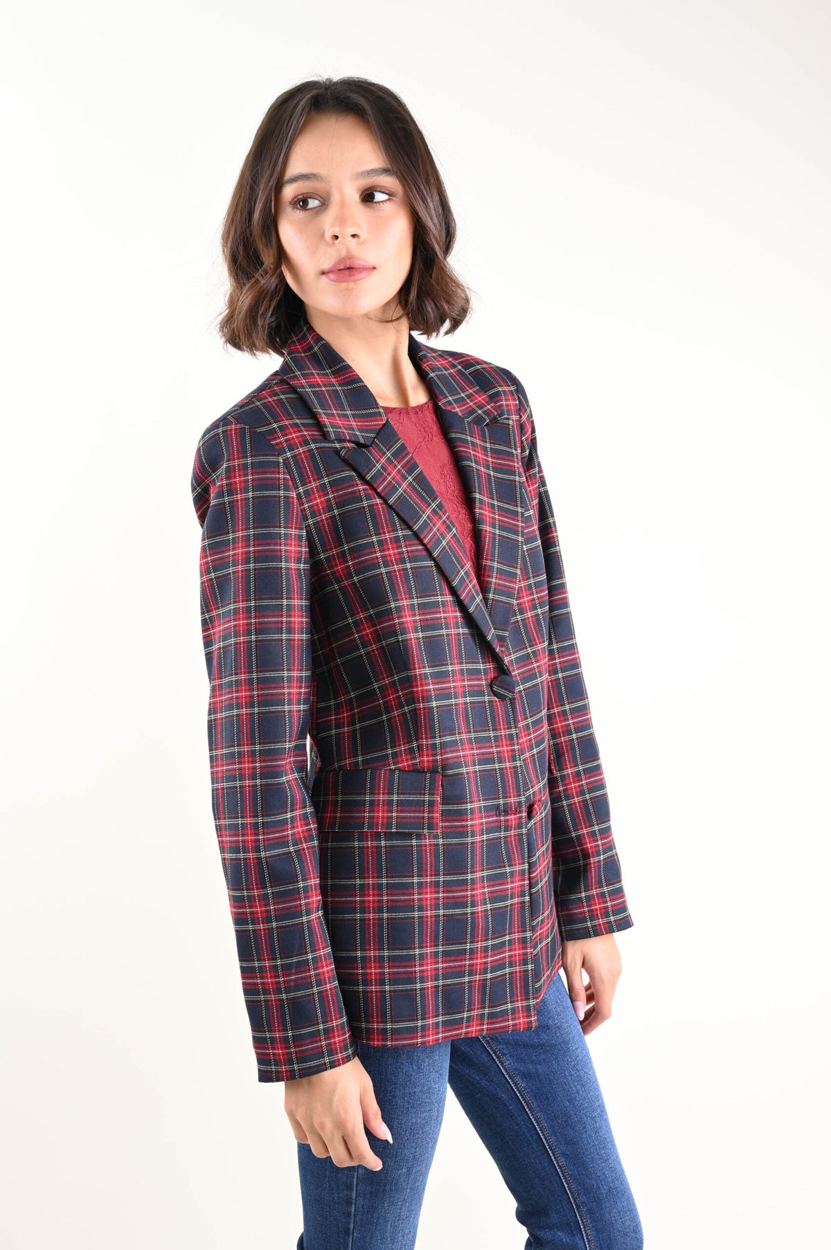 Giacca fantasia tartan