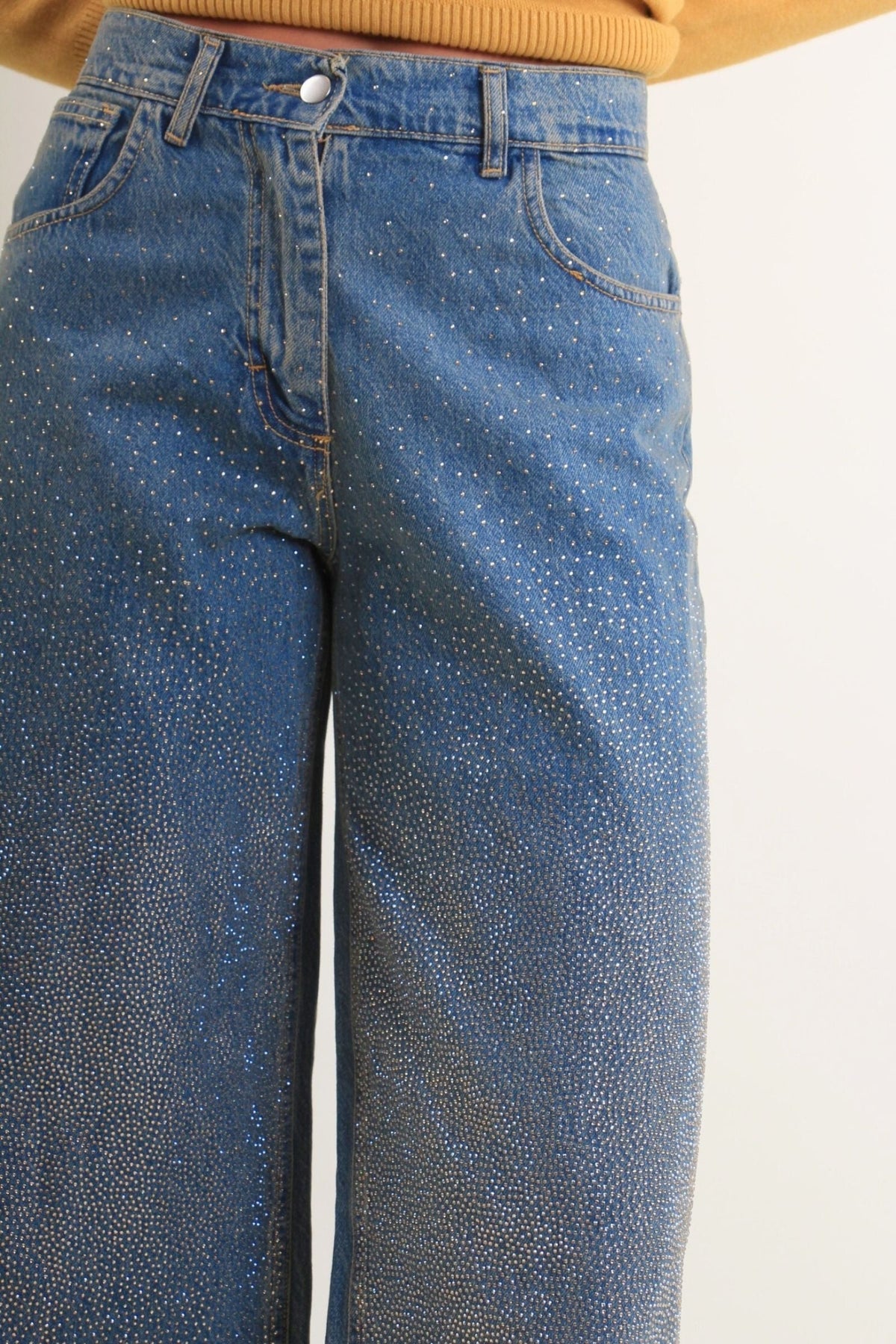 Jeans Wide-leg con strass Vanchi