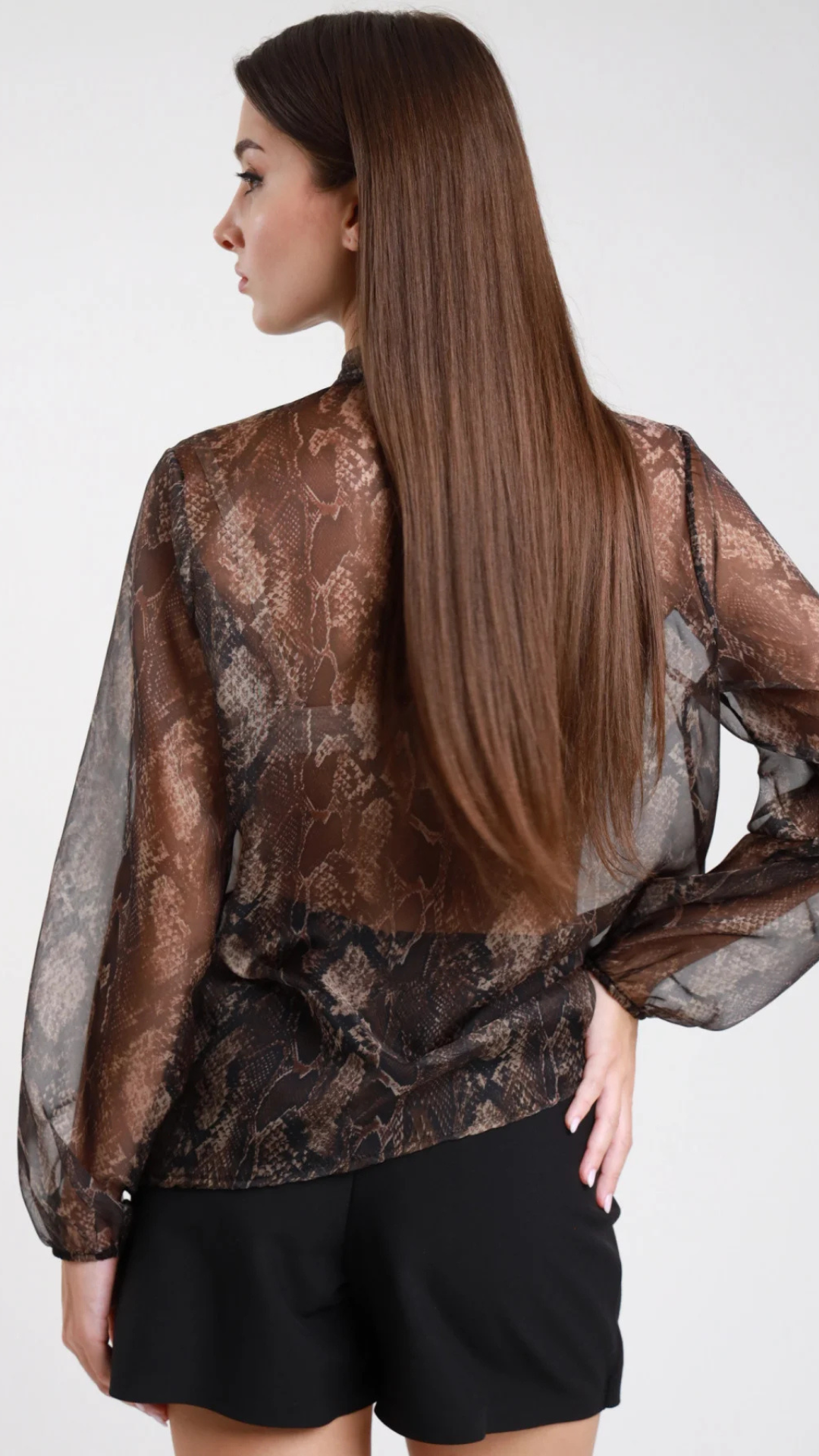 Camicia fiocco animalier Vanchi