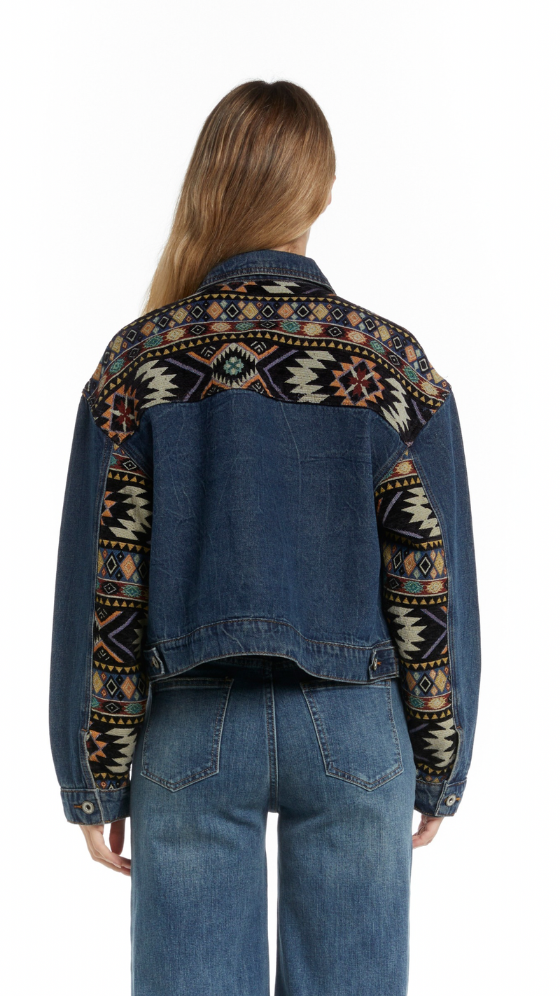 Giacca di jeans blu scuro Vanchi