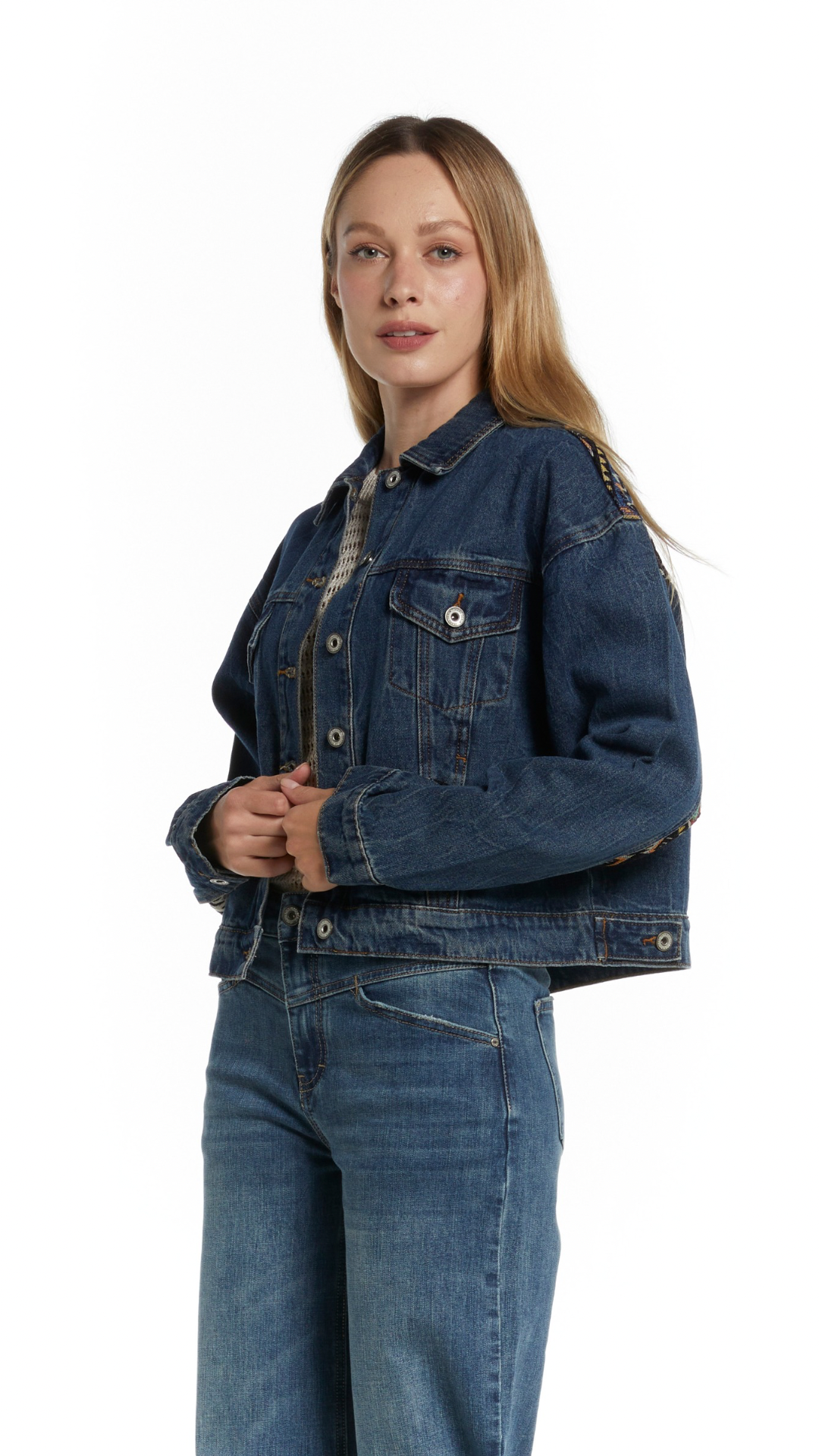 Giacca di jeans blu scuro Vanchi