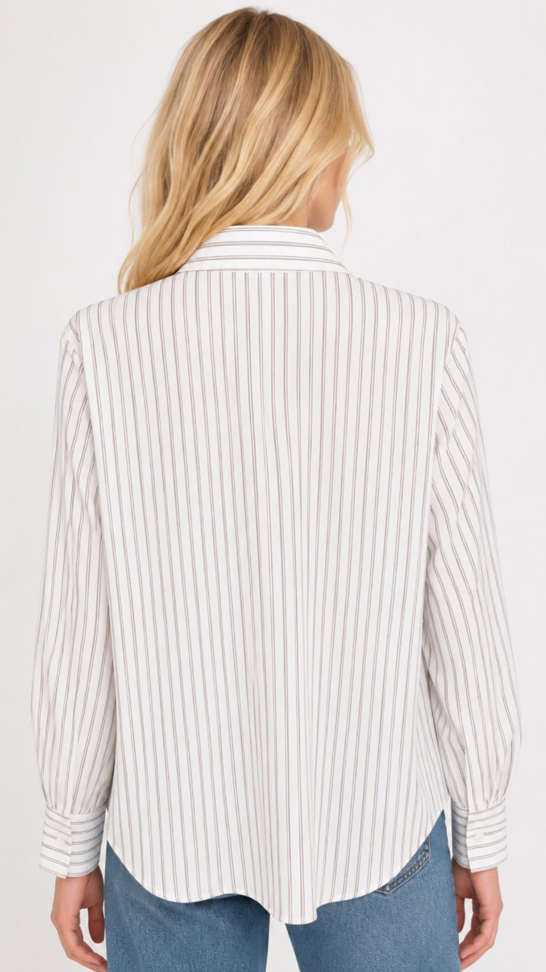 Camicia gessata con paillettes ricamate Vanchi