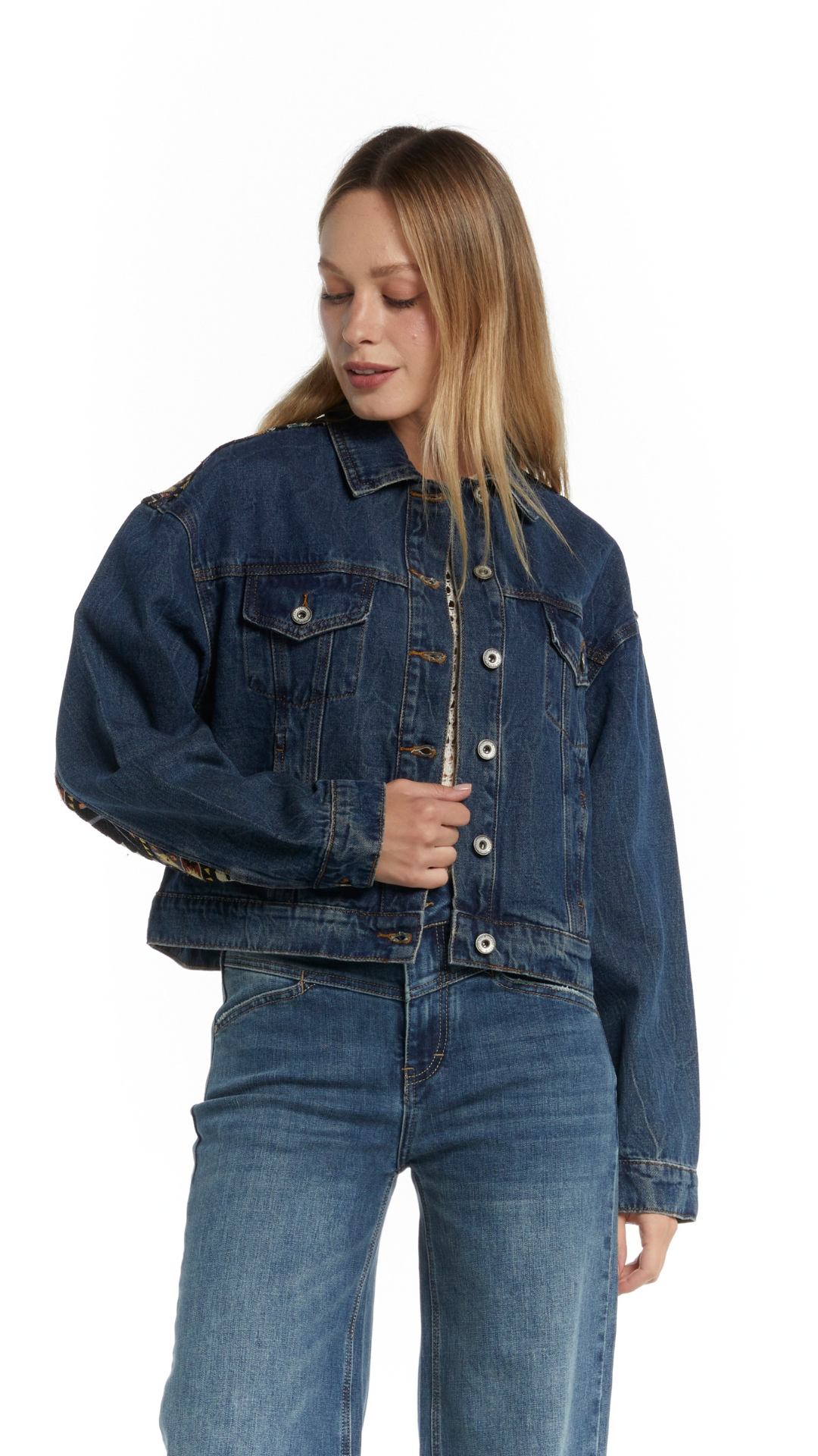 Giacca di jeans blu scuro Vanchi