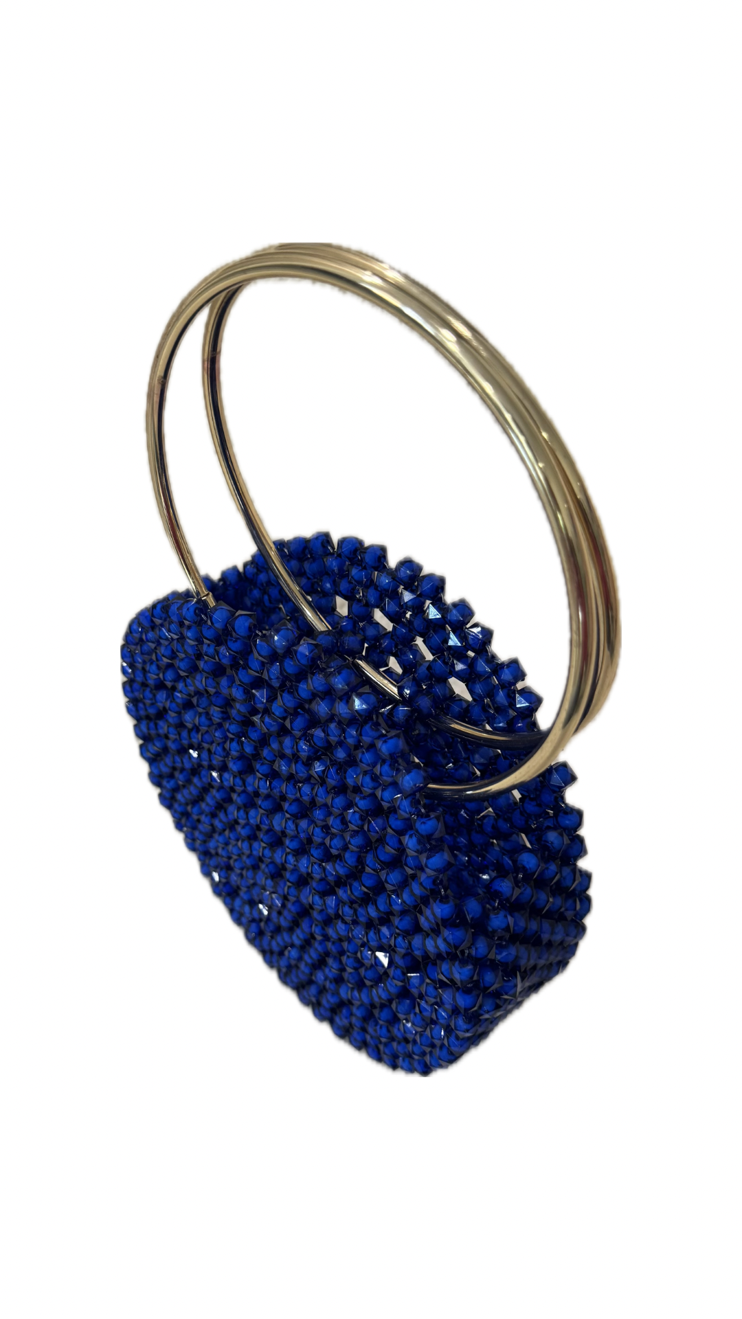 Borsa a mano rossa con perline e manico dorato – Pochette elegante da sera