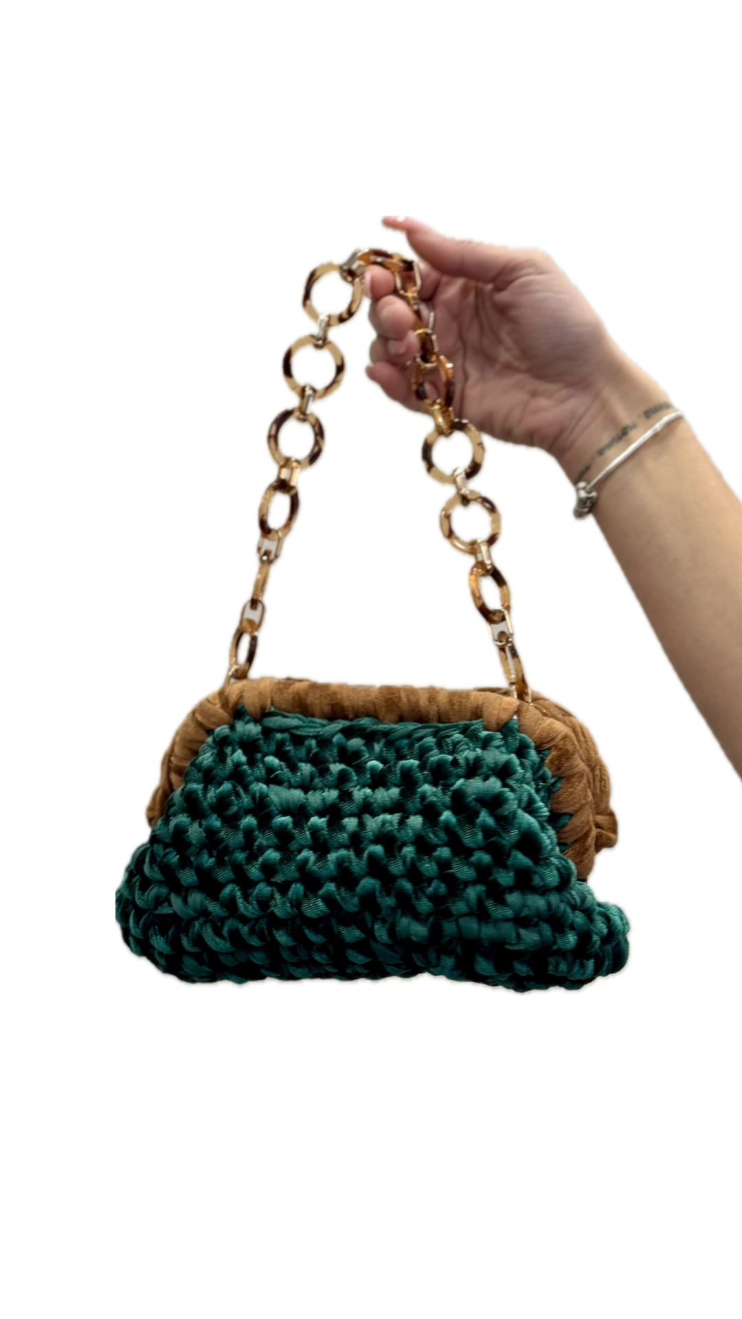 Clutch bag in velluto Esmeralda