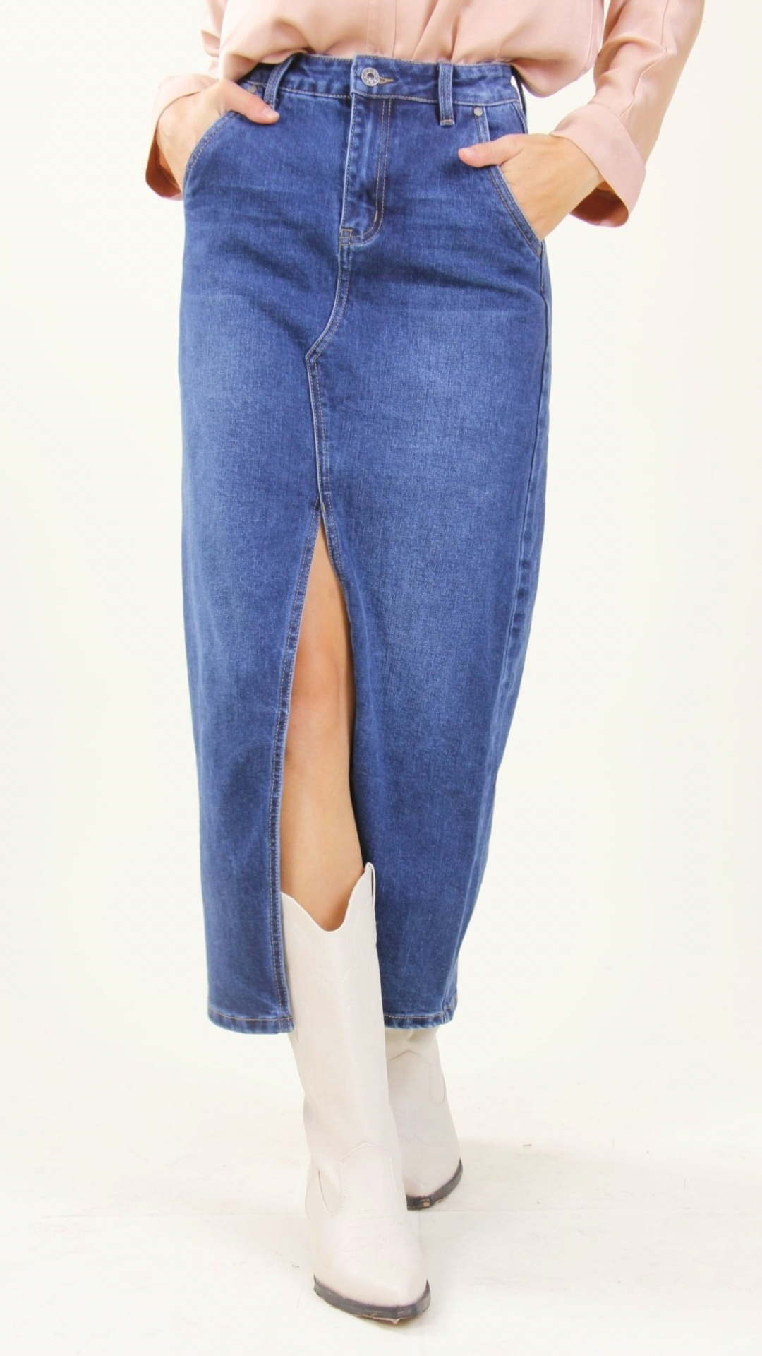 Gonna di jeans con spacco