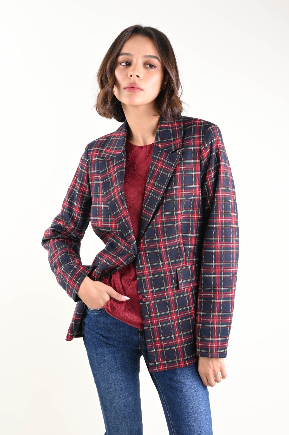 Giacca fantasia tartan