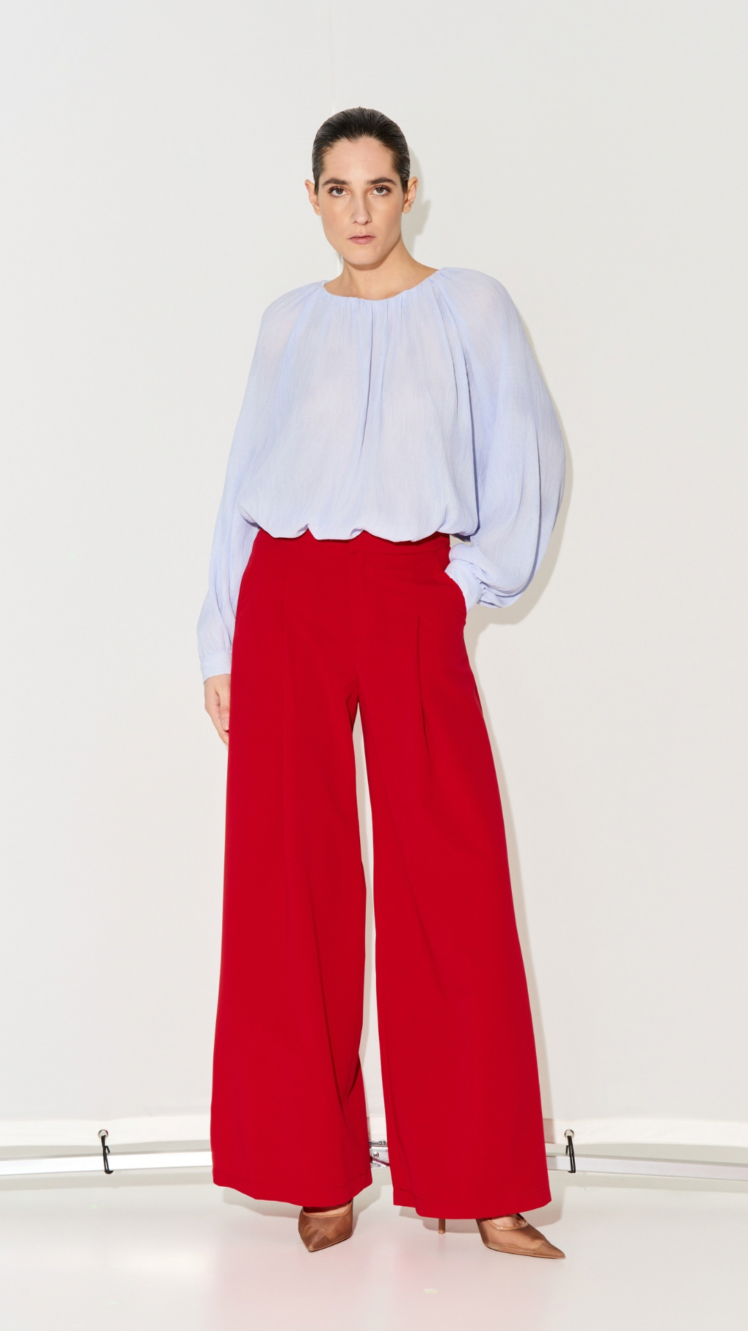 Blusa con scollo rotondo