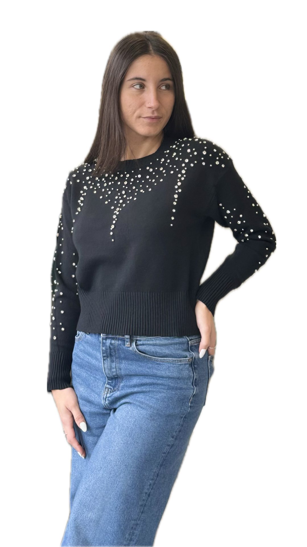 Maglione con strass Vanchi