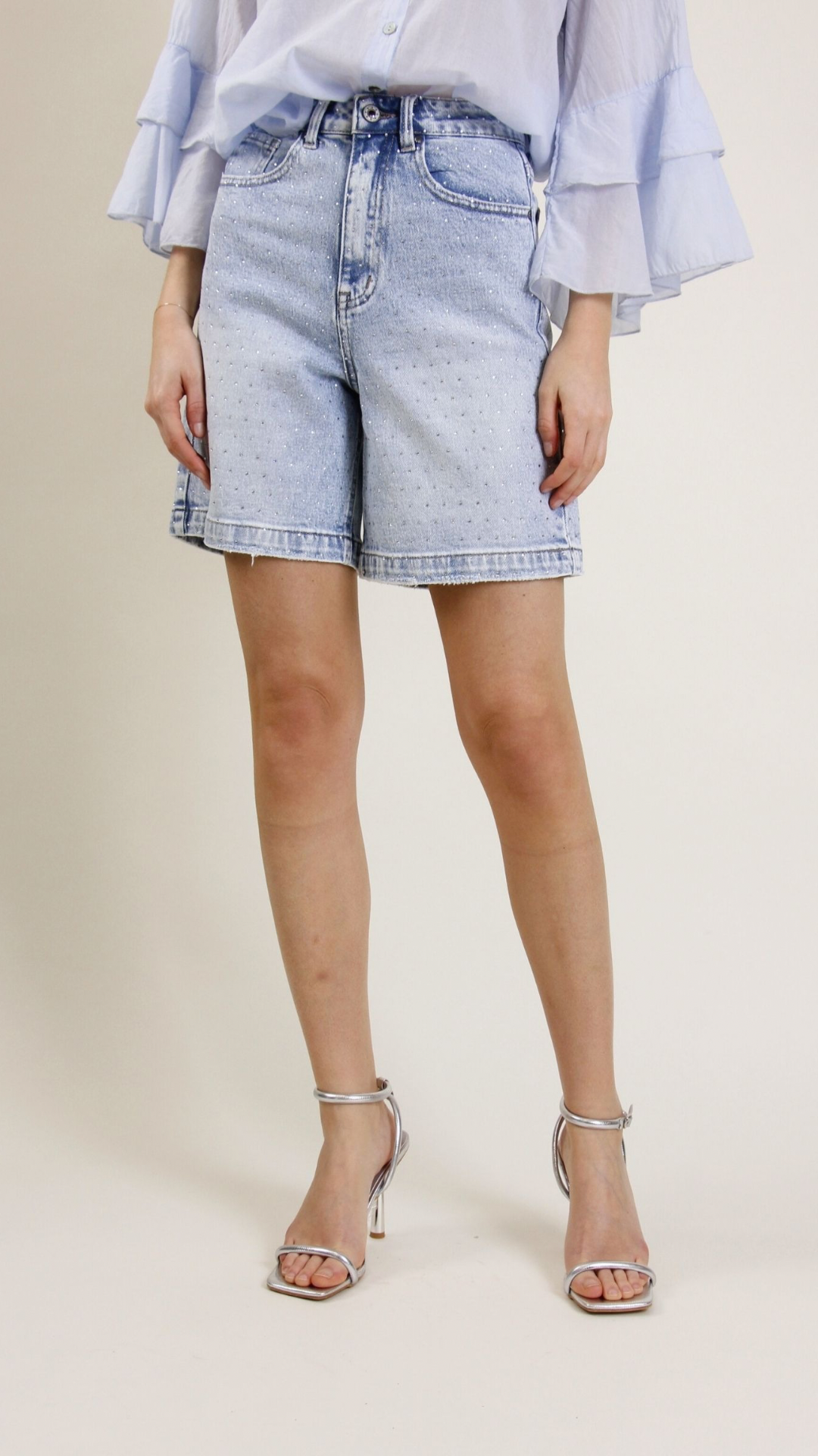 Short di jeans - Bermuda jort con strass Vanchi