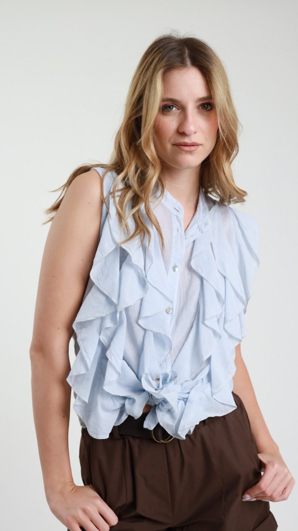 Camicia con volant Susy mix Vanchi